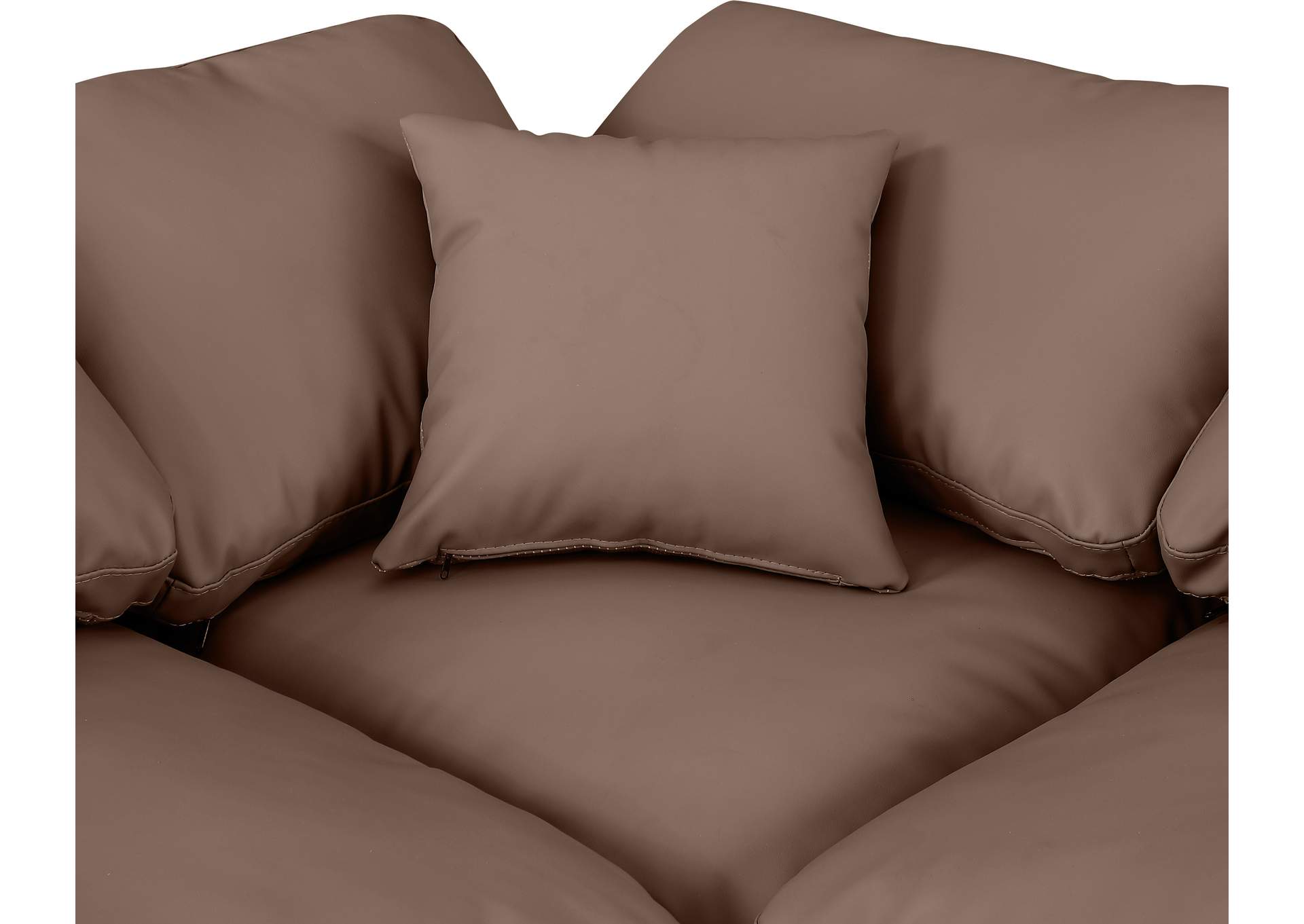 Indulge Brown Vegan Leather Modular Sectional