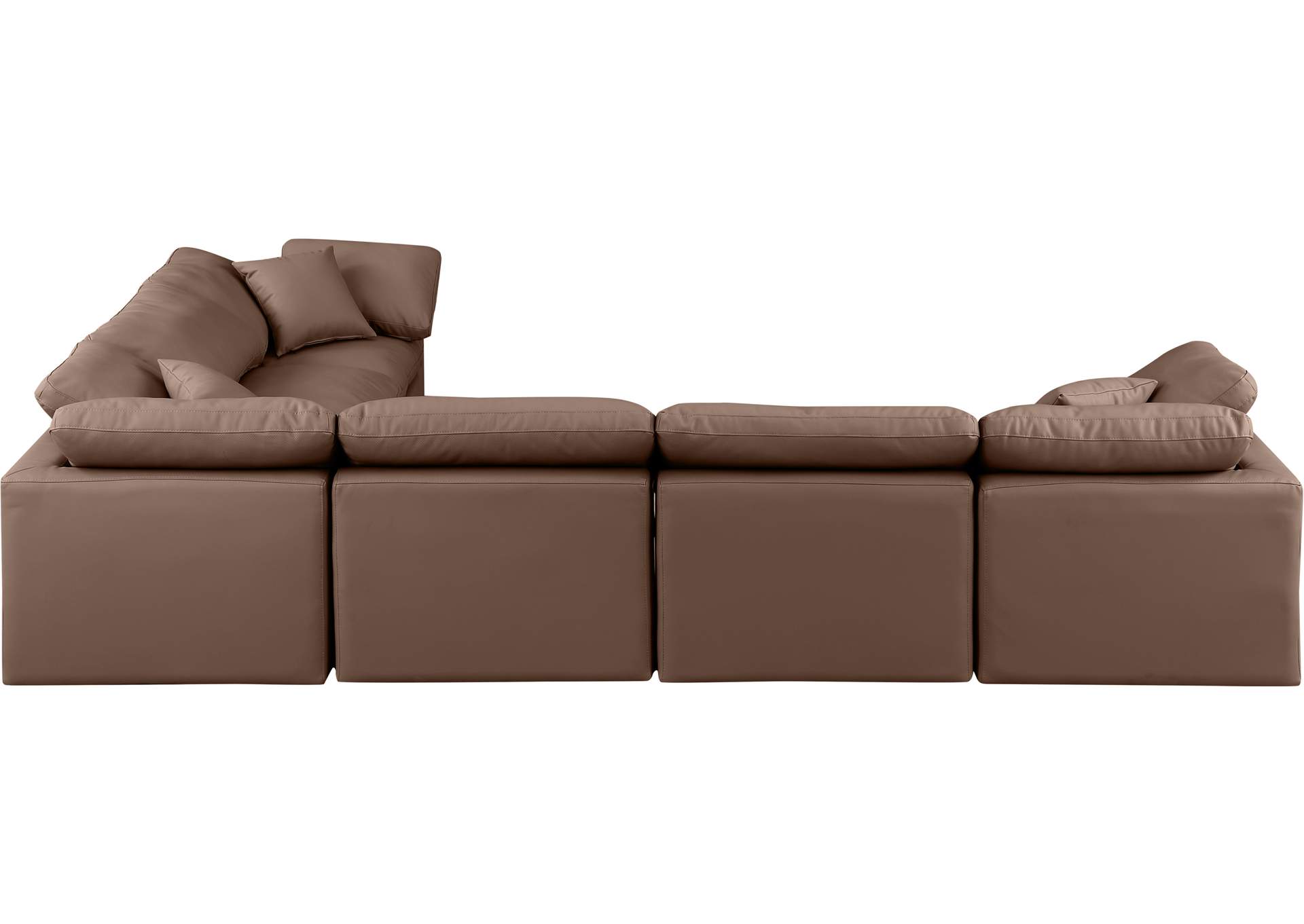 Indulge Brown Vegan Leather Modular Sectional