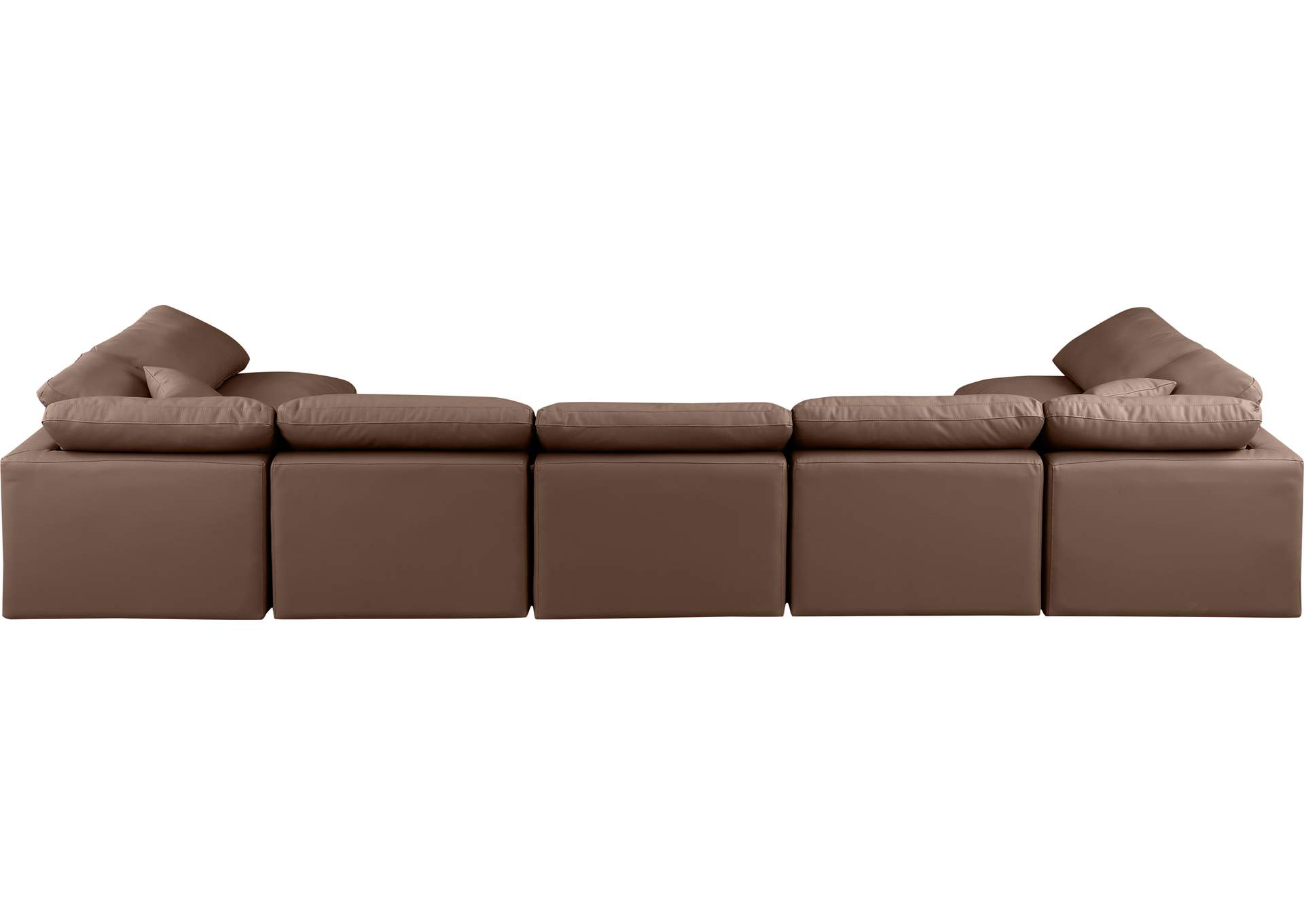 Indulge Brown Faux Leather Modular Sectional
