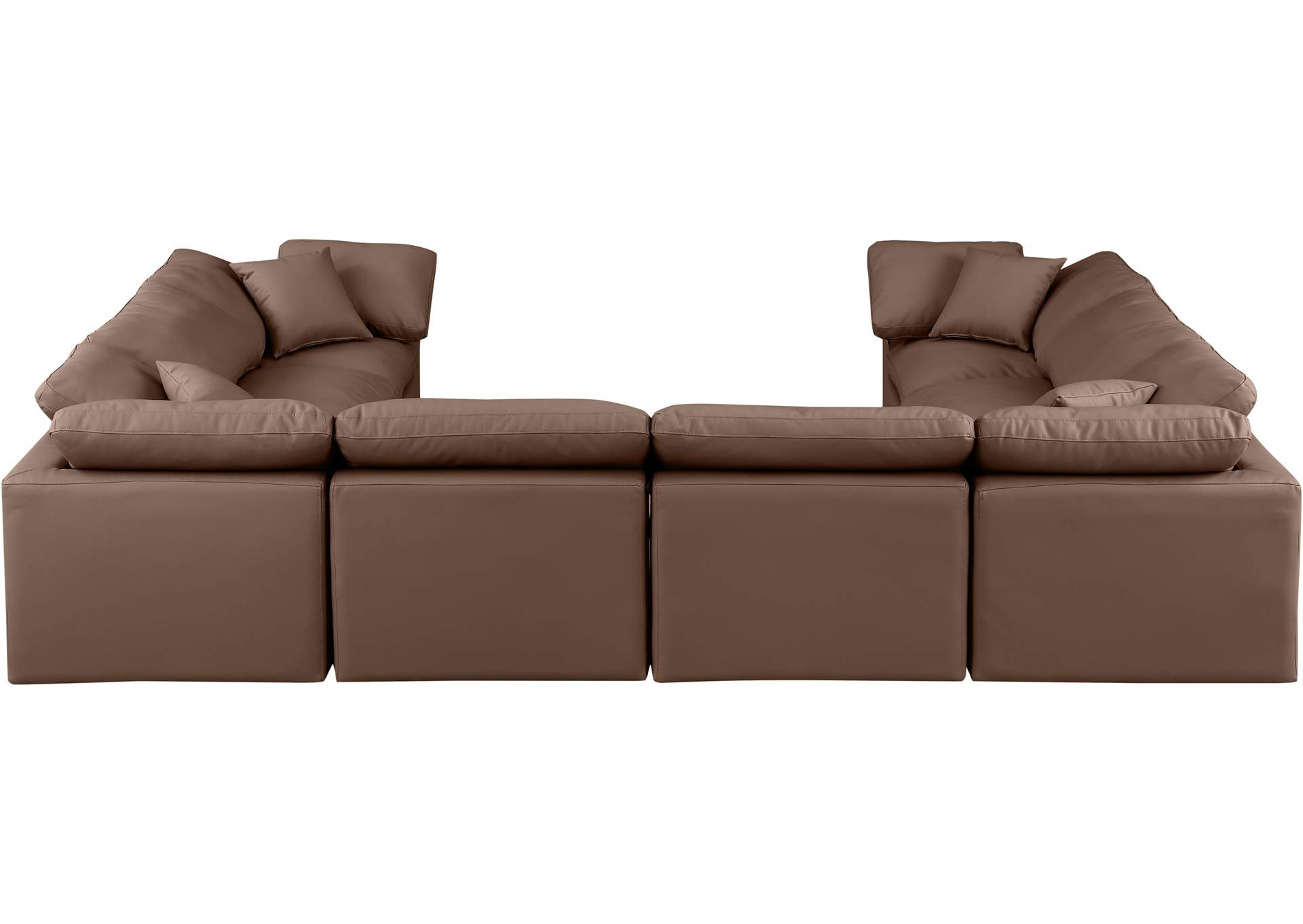 Indulge Brown Vegan Leather Modular Sectional