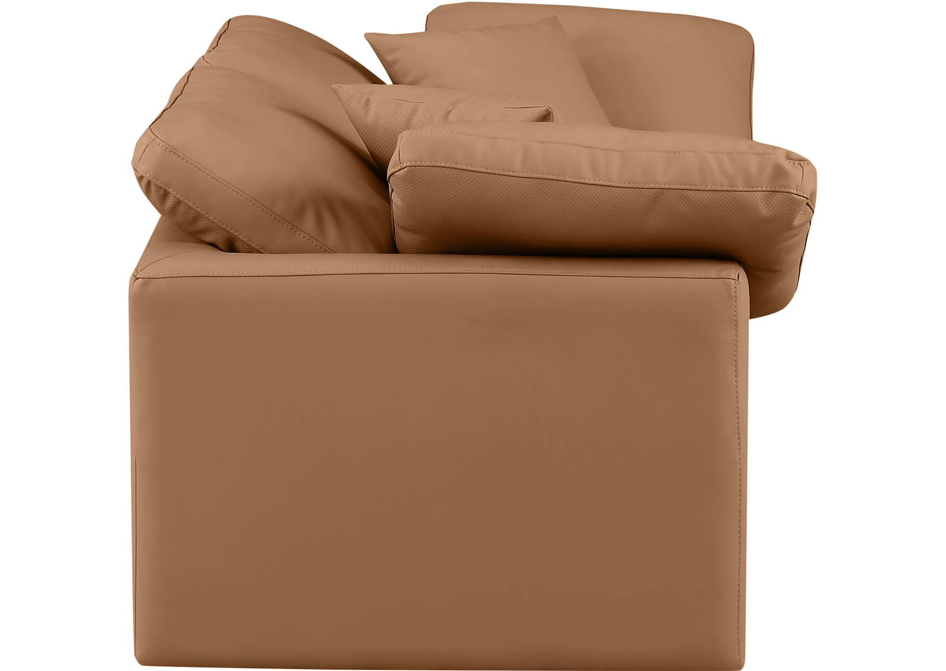 Indulge Cognac Vegan Leather Modular Sofa