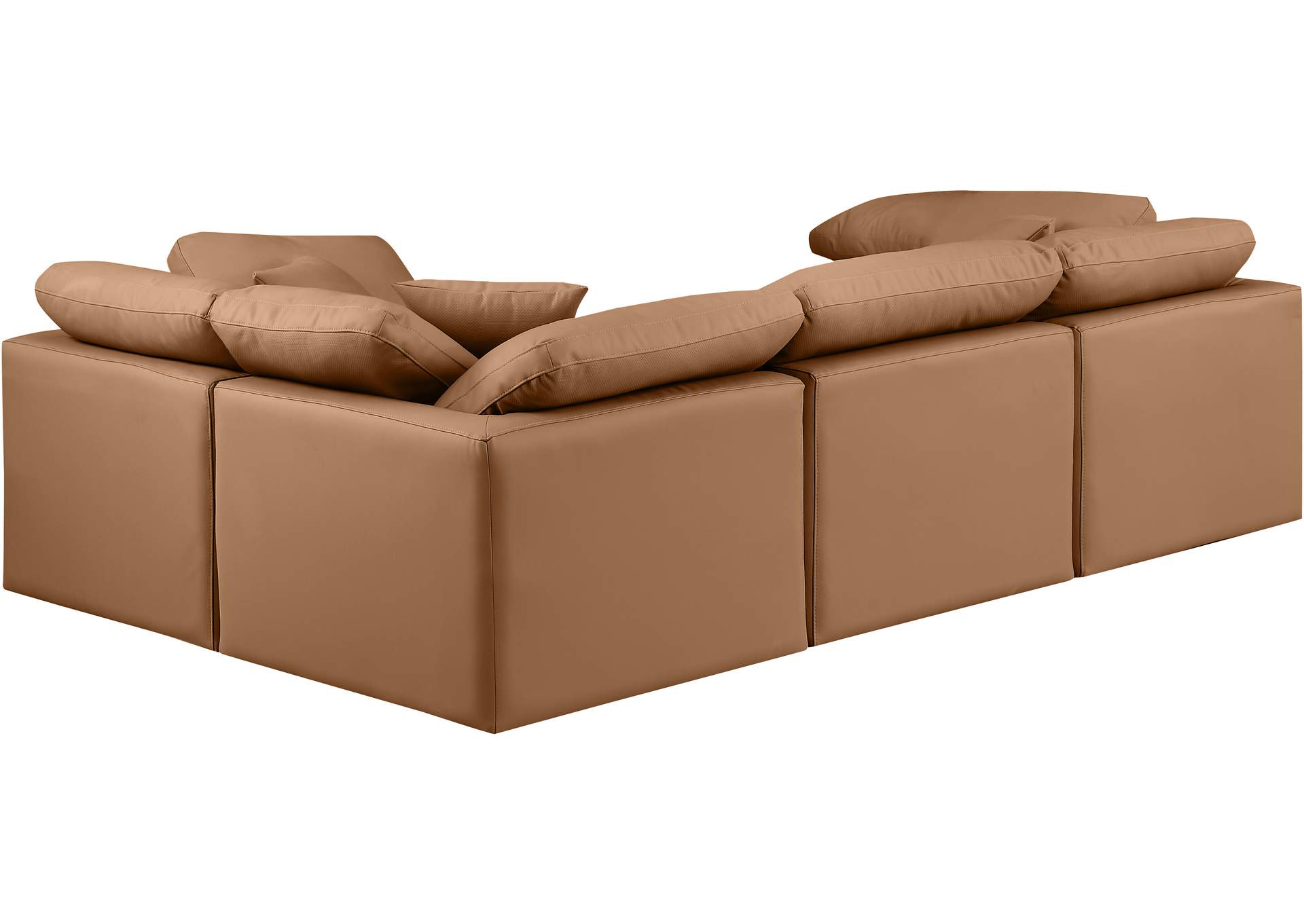 Indulge Cognac Vegan Leather Modular Sectional
