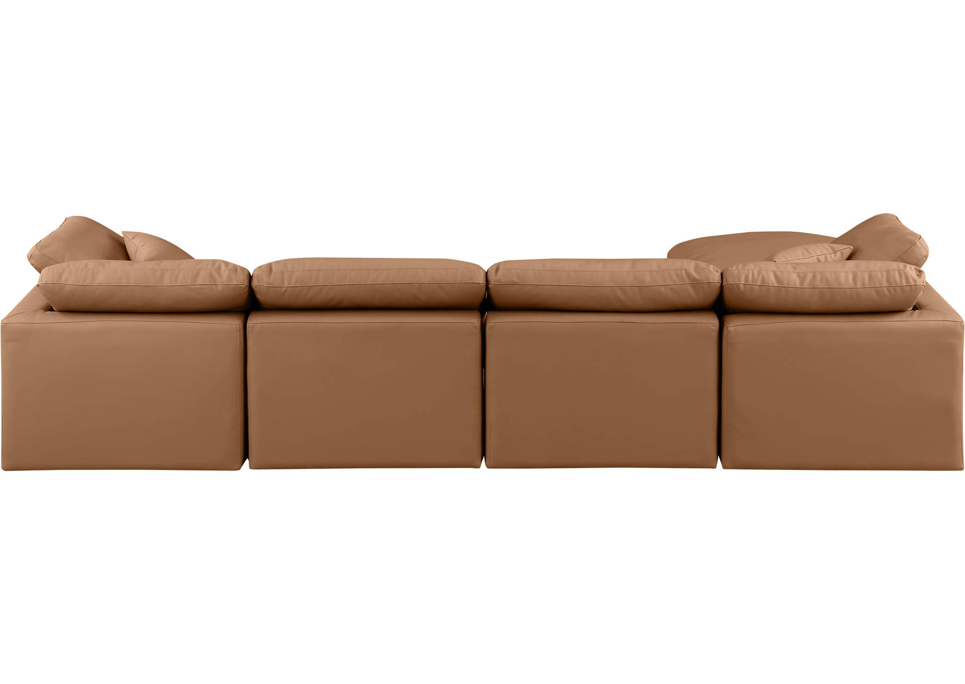 Indulge Cognac Vegan Leather Modular Sectional