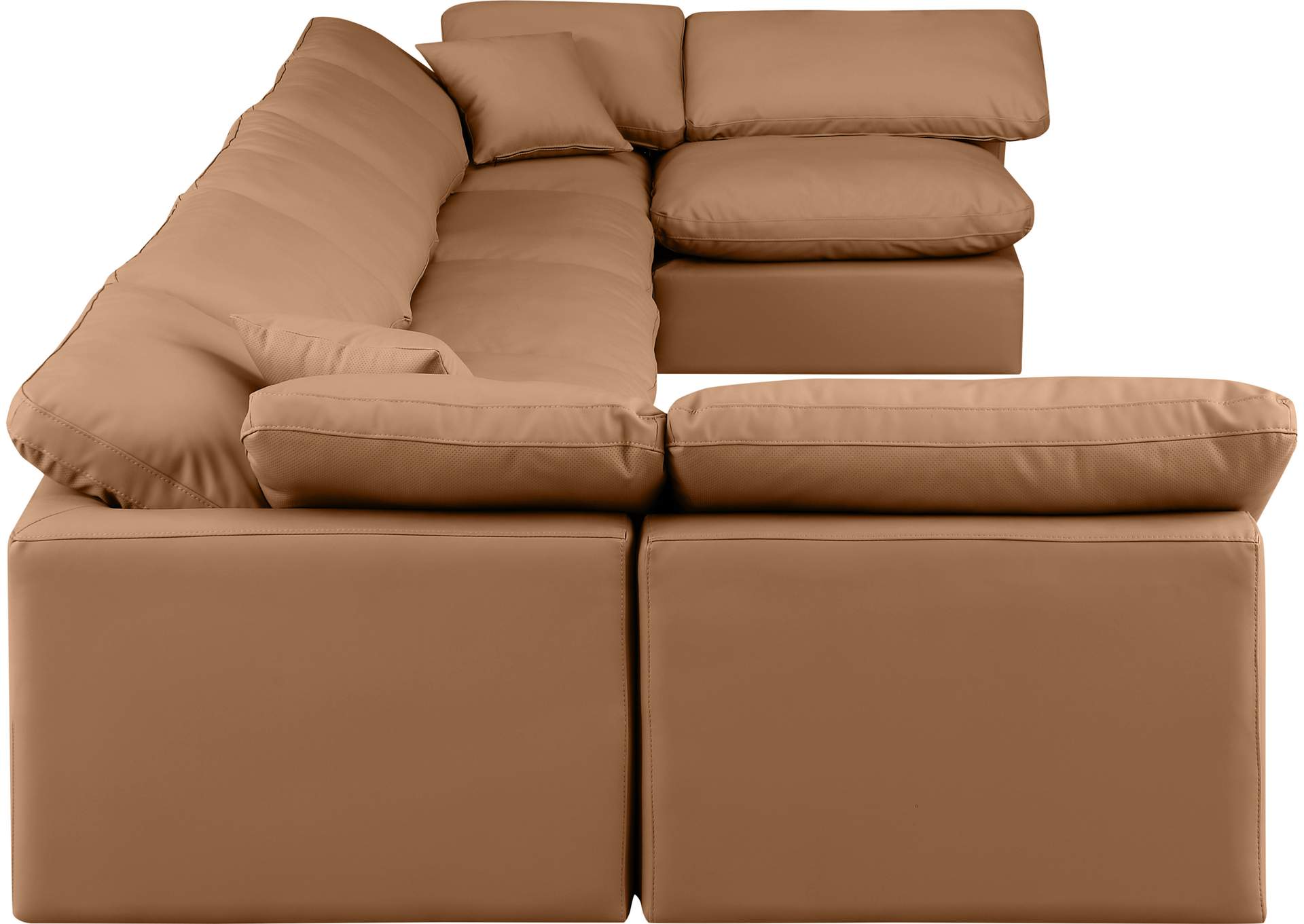Indulge Cognac Vegan Leather Modular Sectional