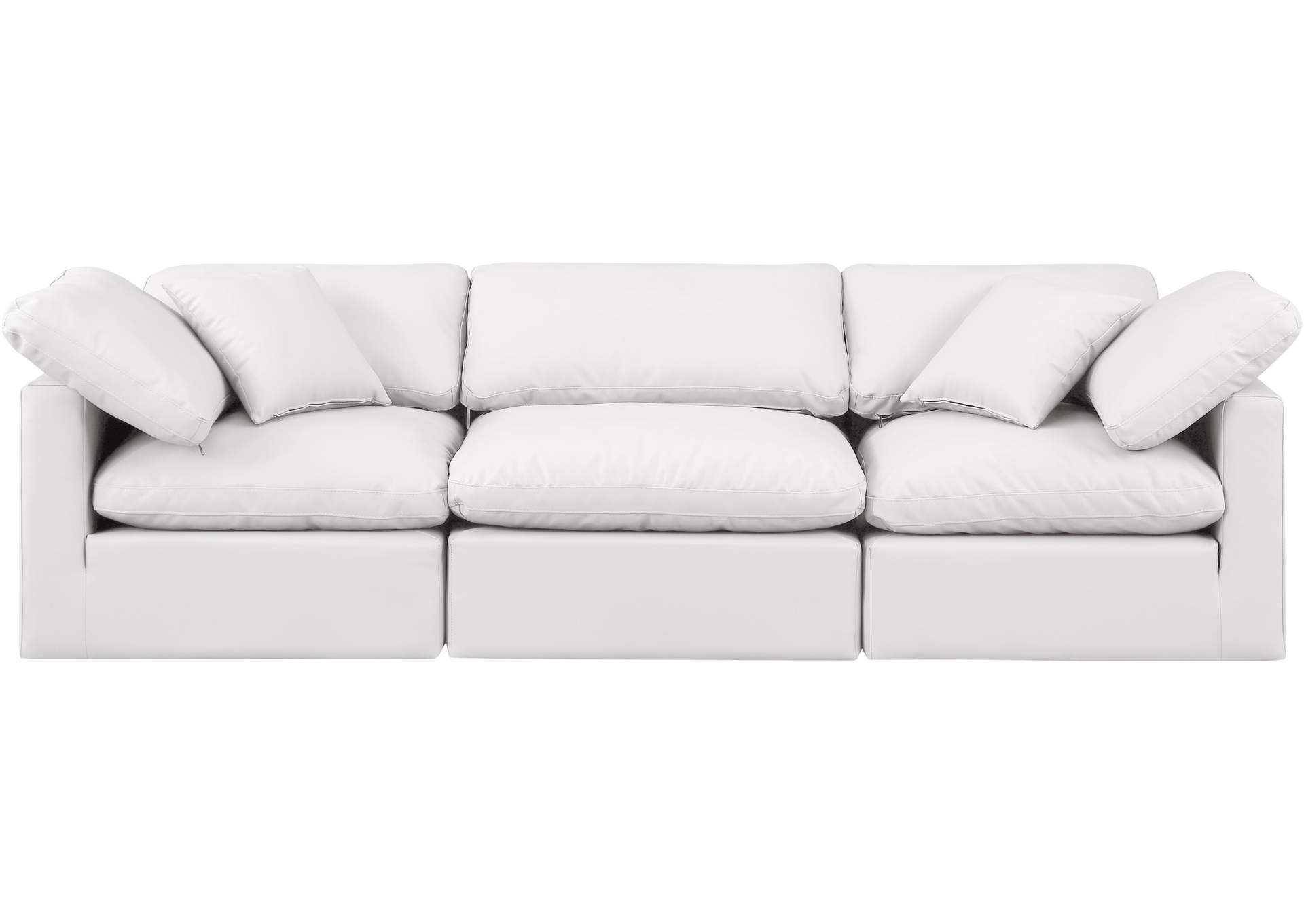 Indulge Cream Vegan Leather Modular Sofa