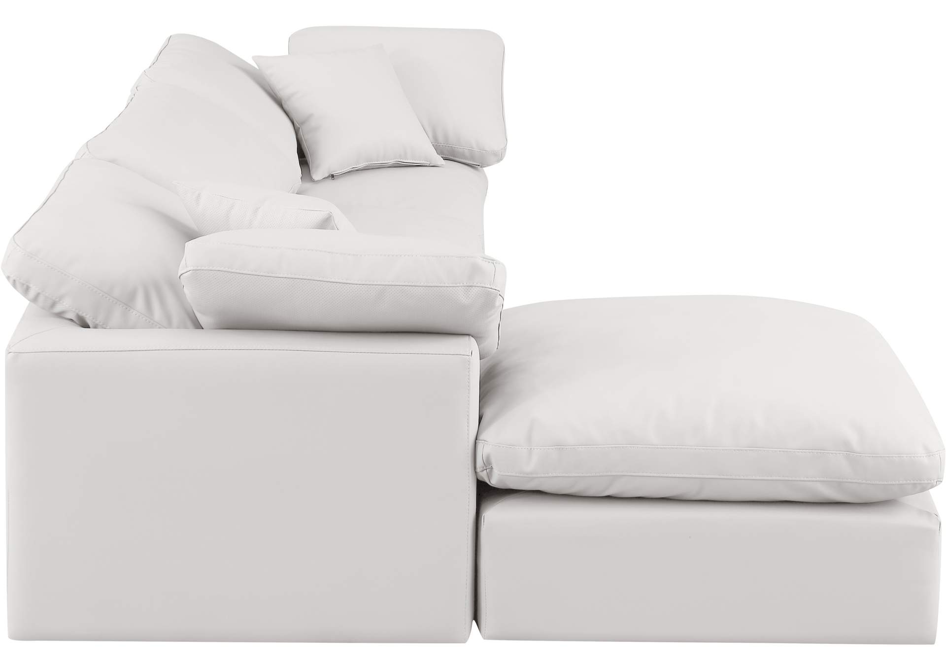 Indulge Cream Vegan Leather Modular Sectional