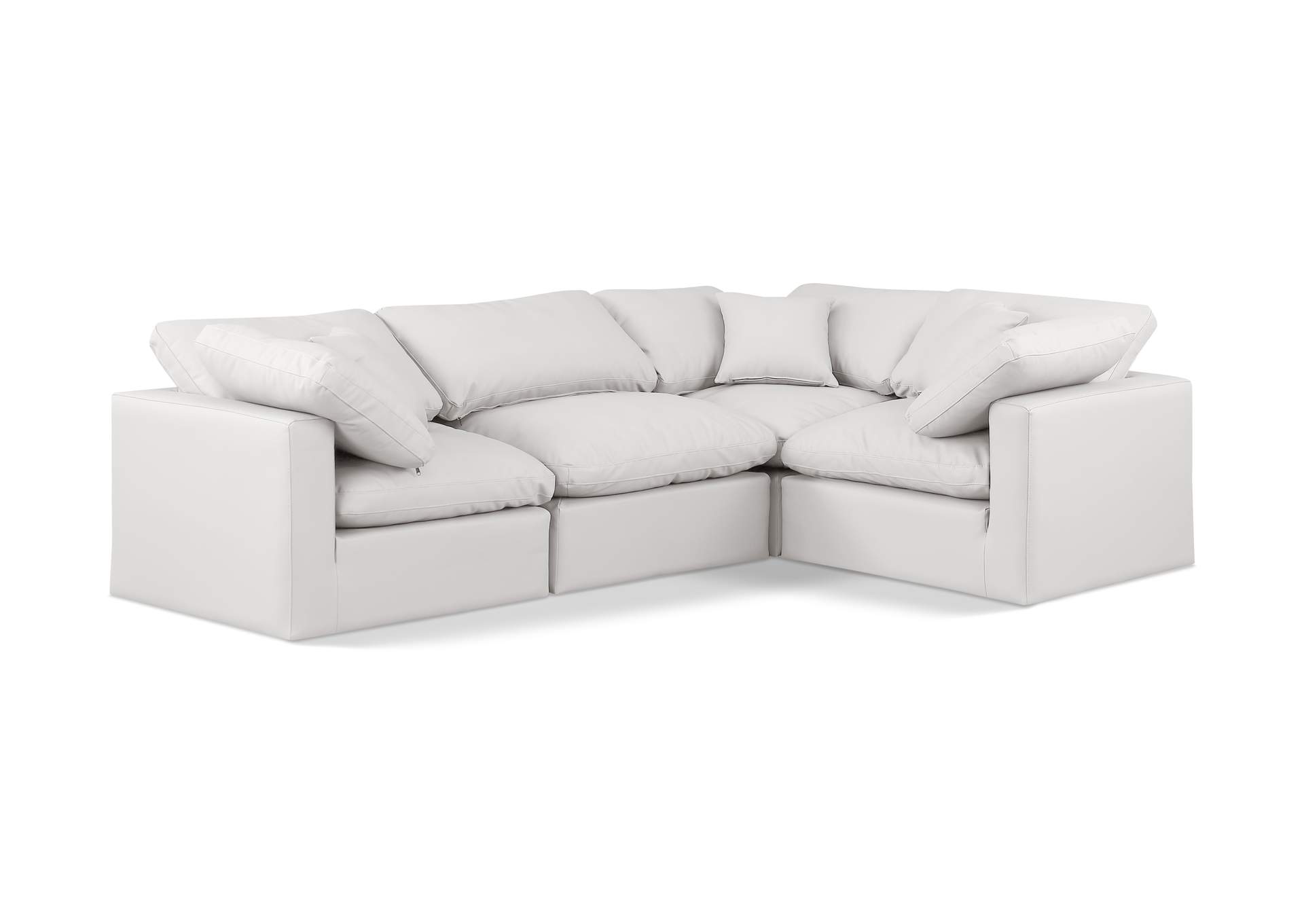 Indulge Cream Vegan Leather Modular Sectional image 1