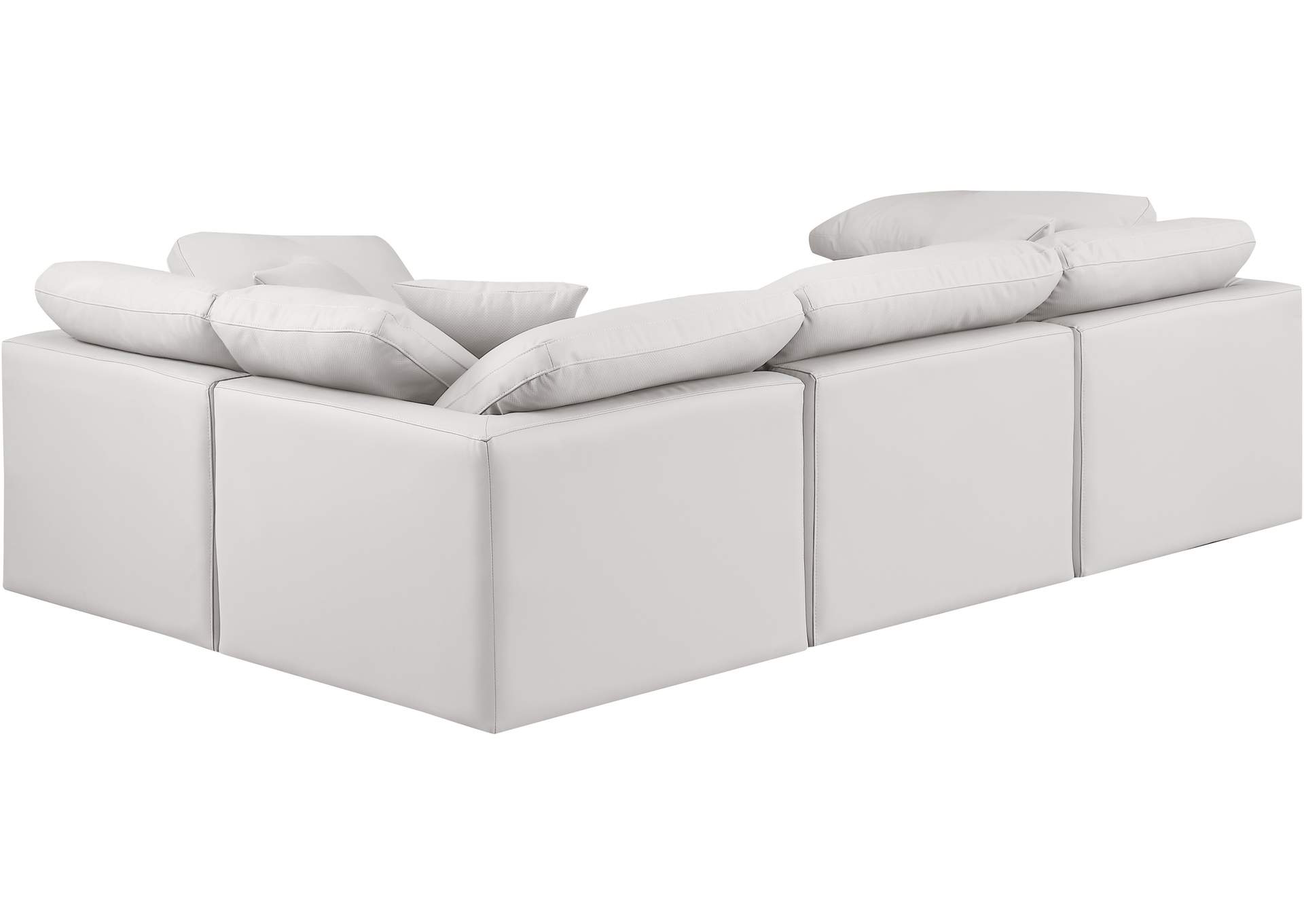 Indulge Cream Vegan Leather Modular Sectional image 4