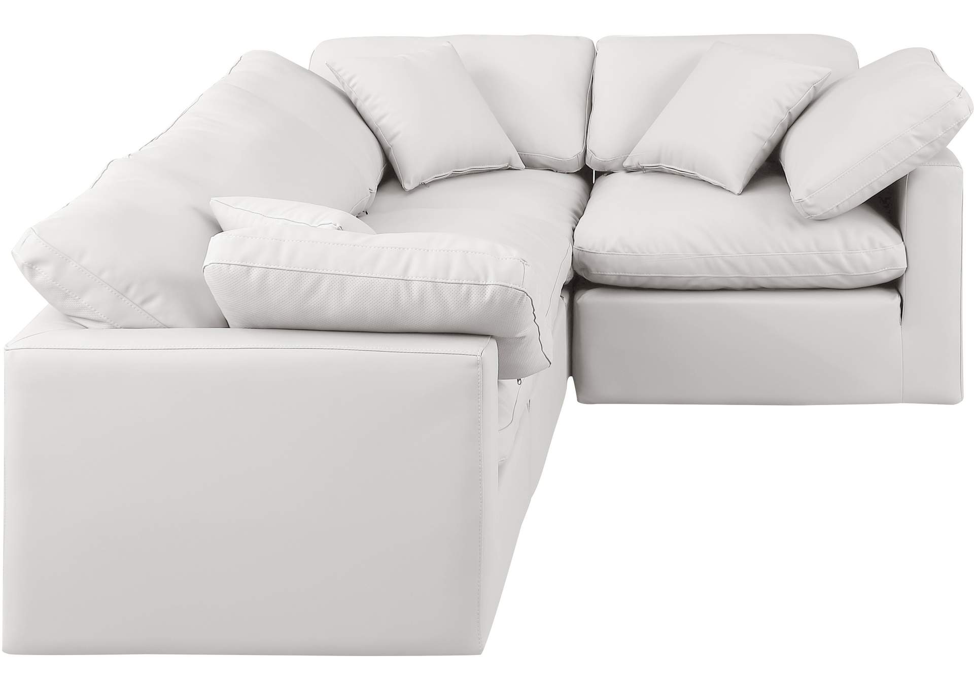 Indulge Cream Vegan Leather Modular Sectional image 5