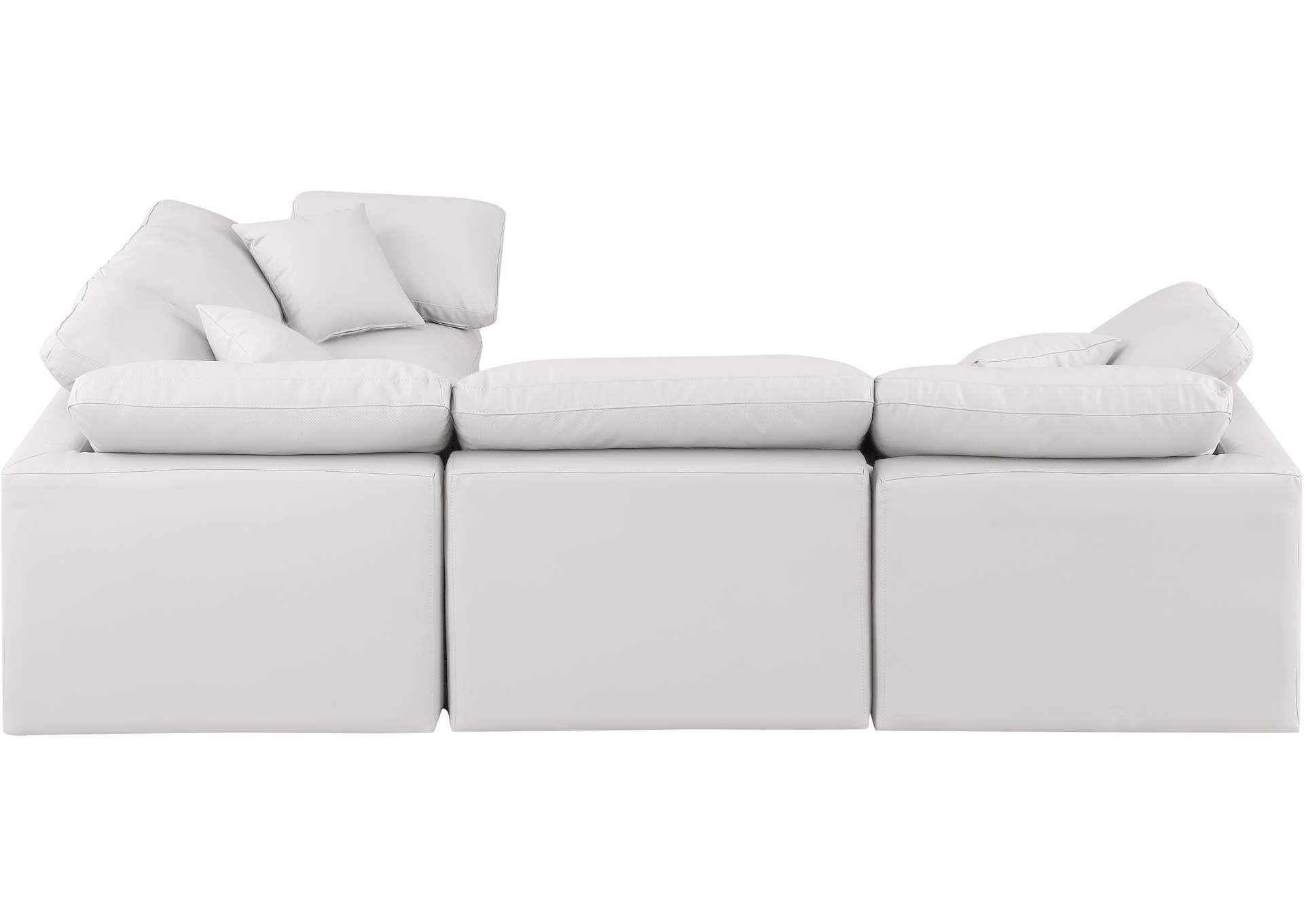 Indulge Cream Vegan Leather Modular Sectional image 6