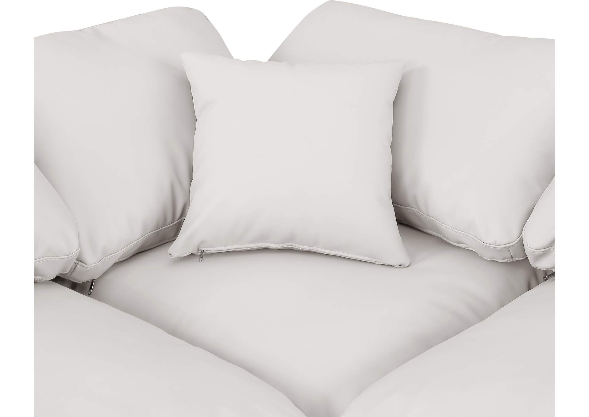 Indulge Cream Vegan Leather Modular Sectional image 8
