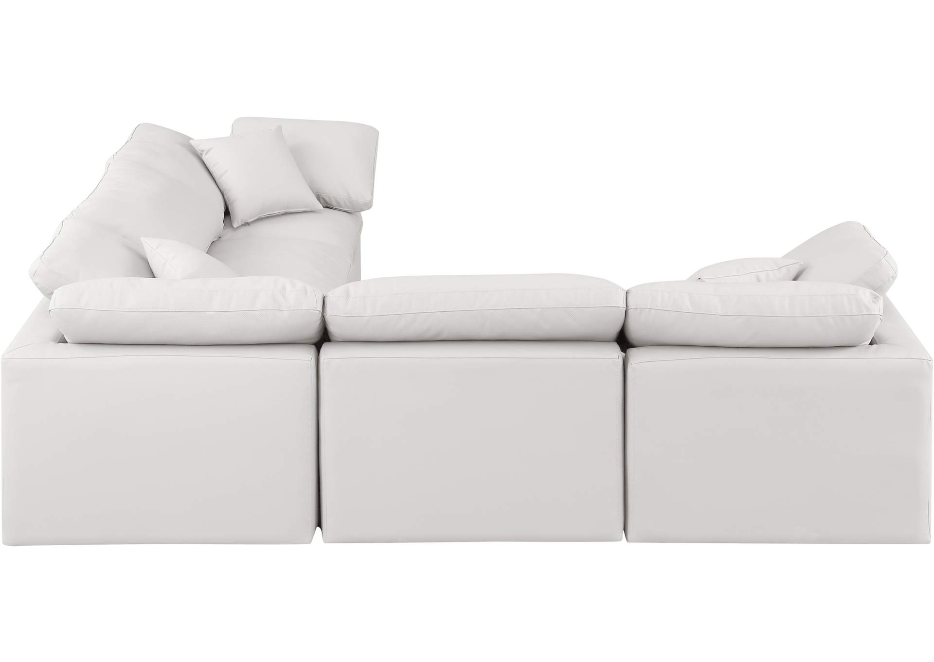 Indulge Cream Vegan Leather Modular Sectional