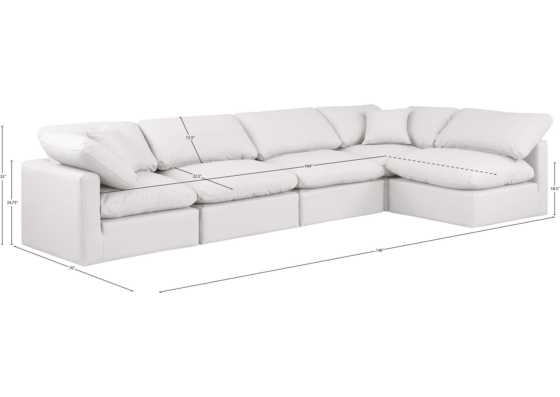 Indulge Cream Vegan Leather Modular Sectional