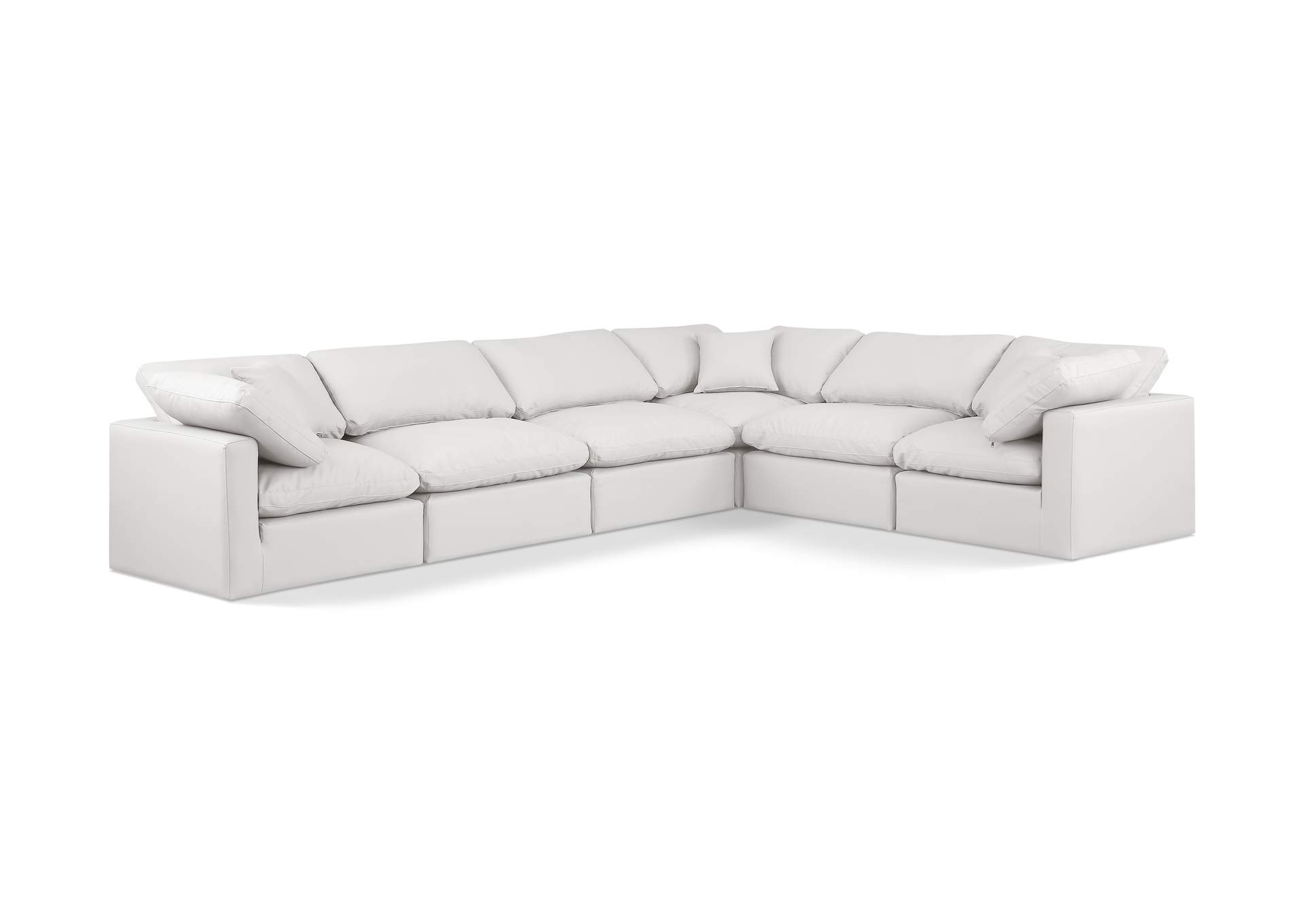 Indulge Cream Vegan Leather Modular Sectional