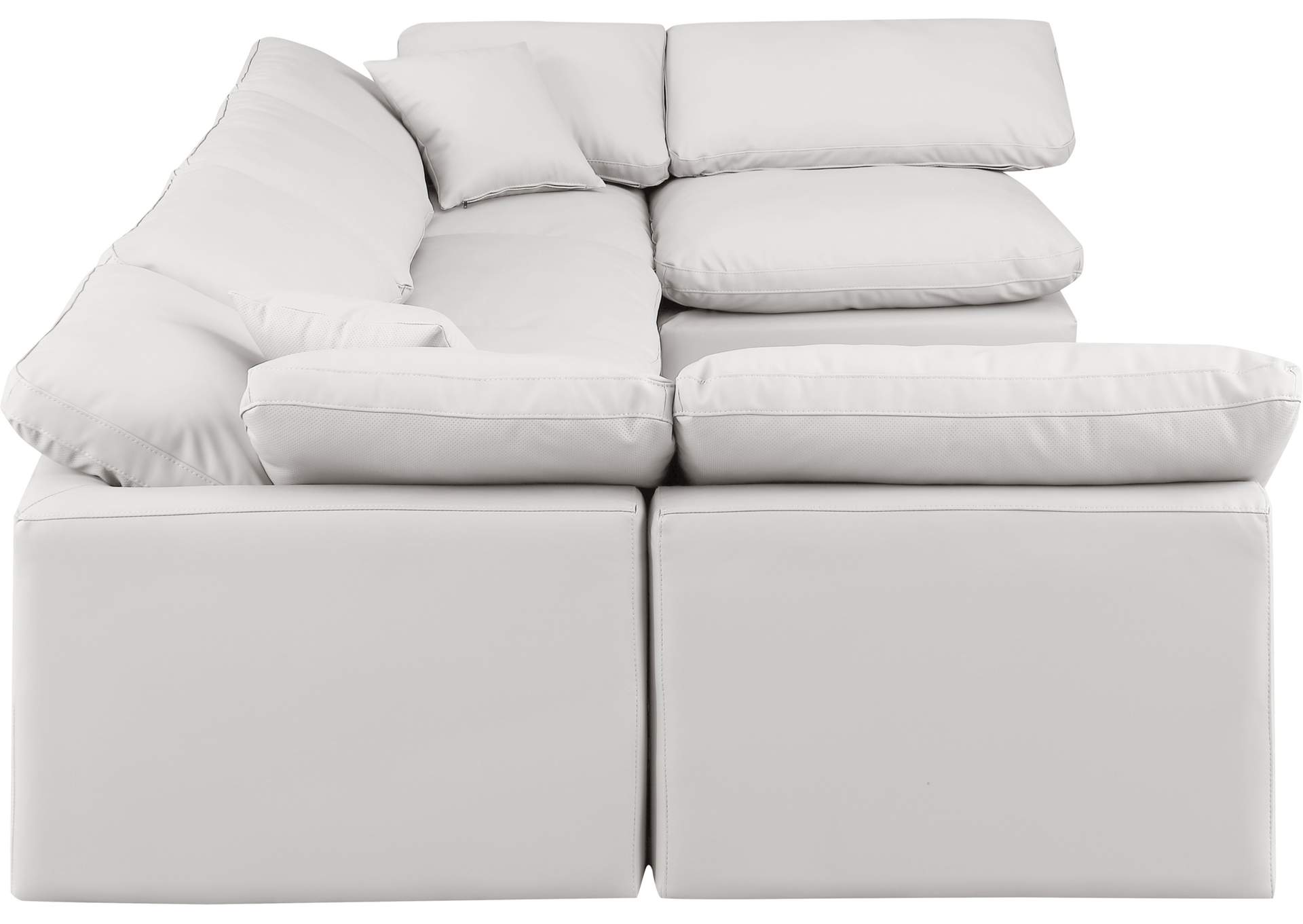 Indulge Cream Faux Leather Modular Sectional