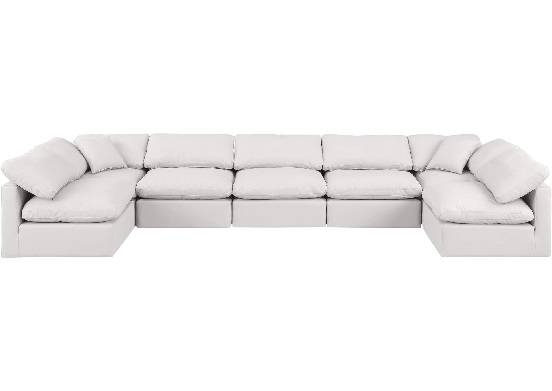 Indulge Cream Vegan Leather Modular Sectional