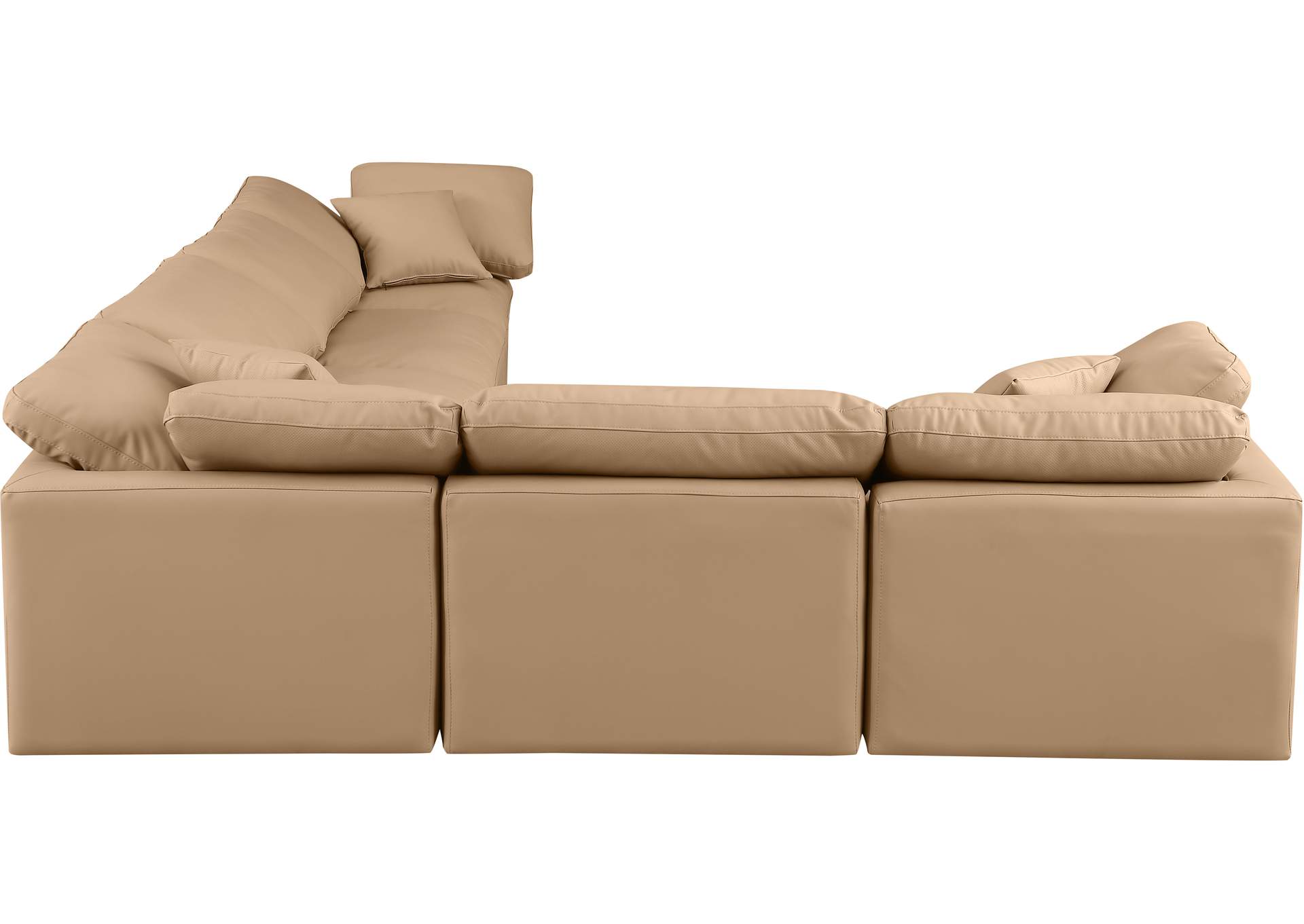 Indulge Tan Vegan Leather Modular Sectional