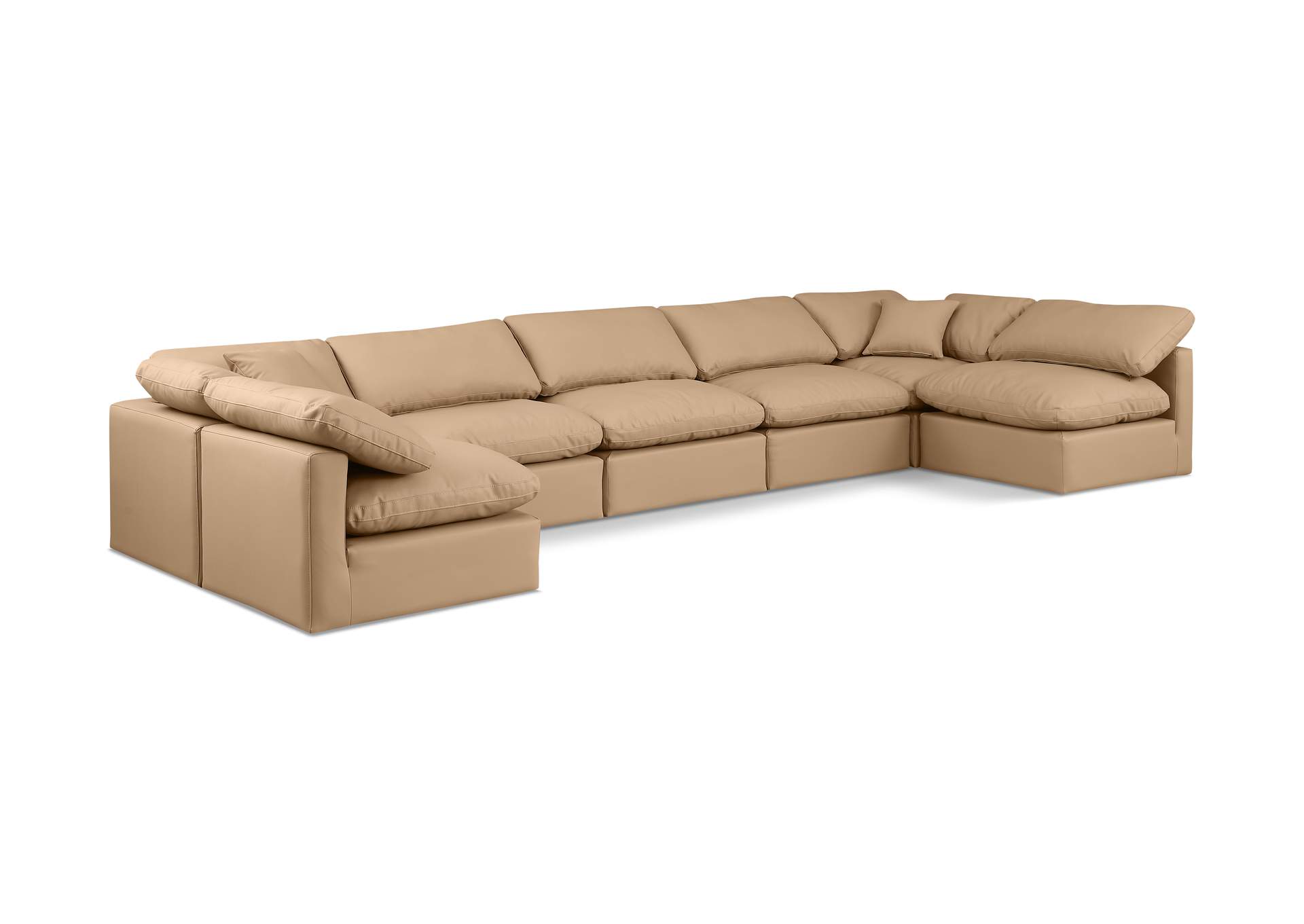 Indulge Tan Vegan Leather Modular Sectional