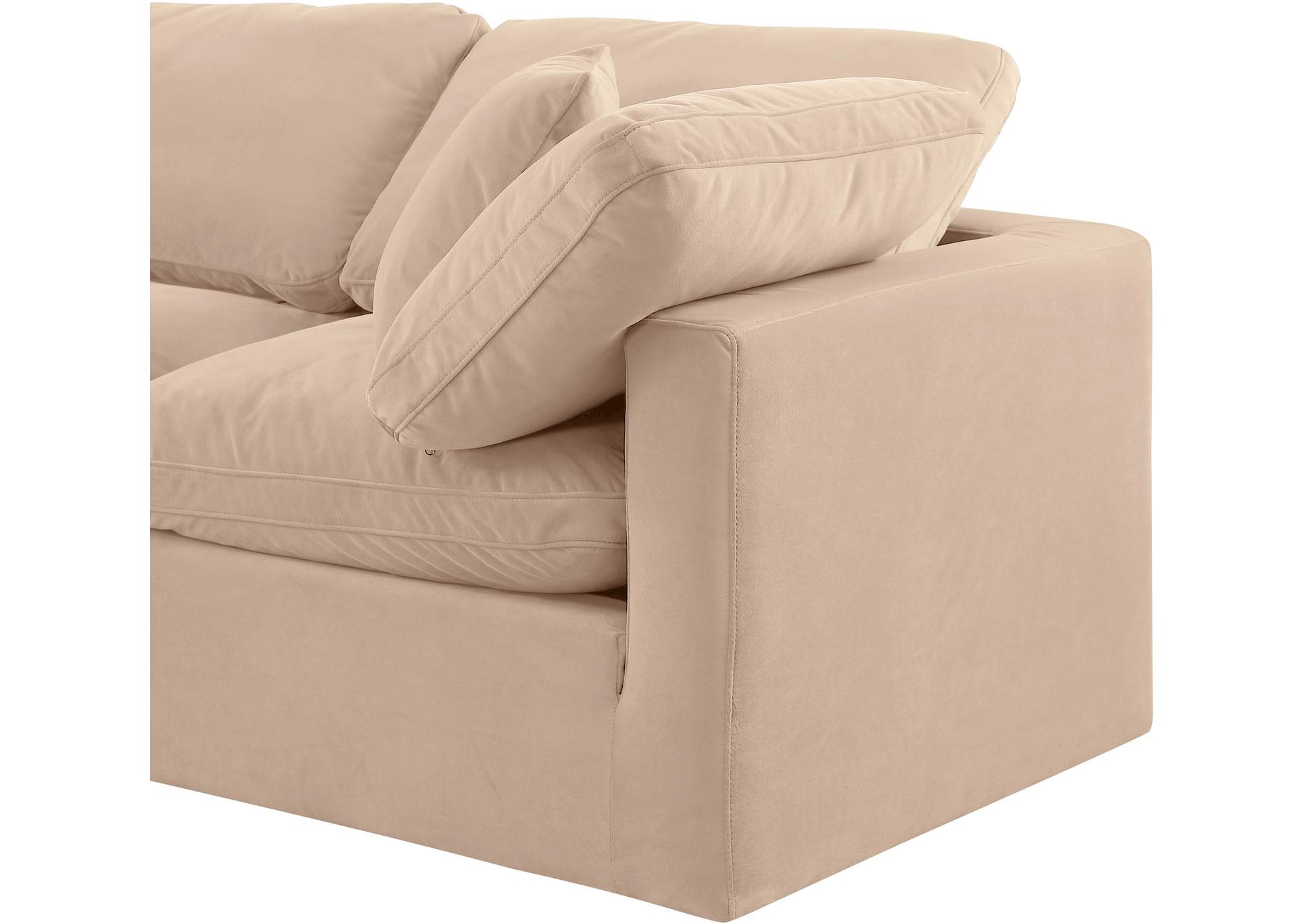 Indulge Beige Velvet Modular Sofa