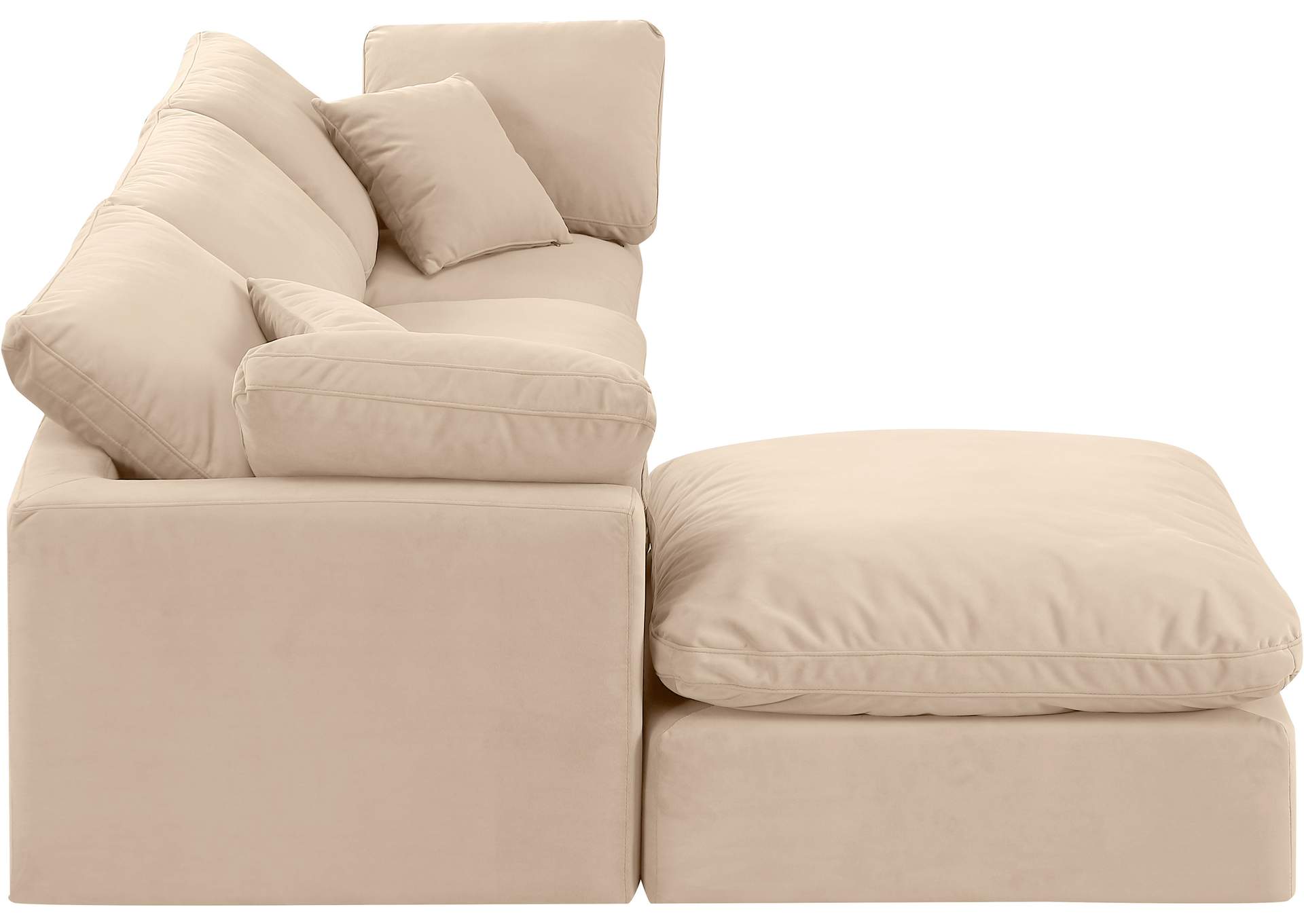 Indulge Beige Velvet Modular Sectional