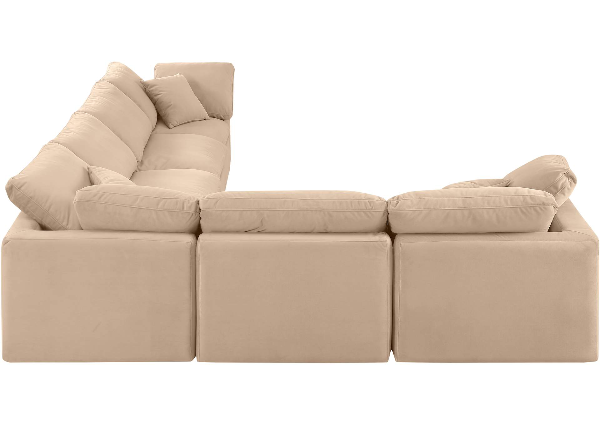 Indulge Beige Velvet Modular Sectional