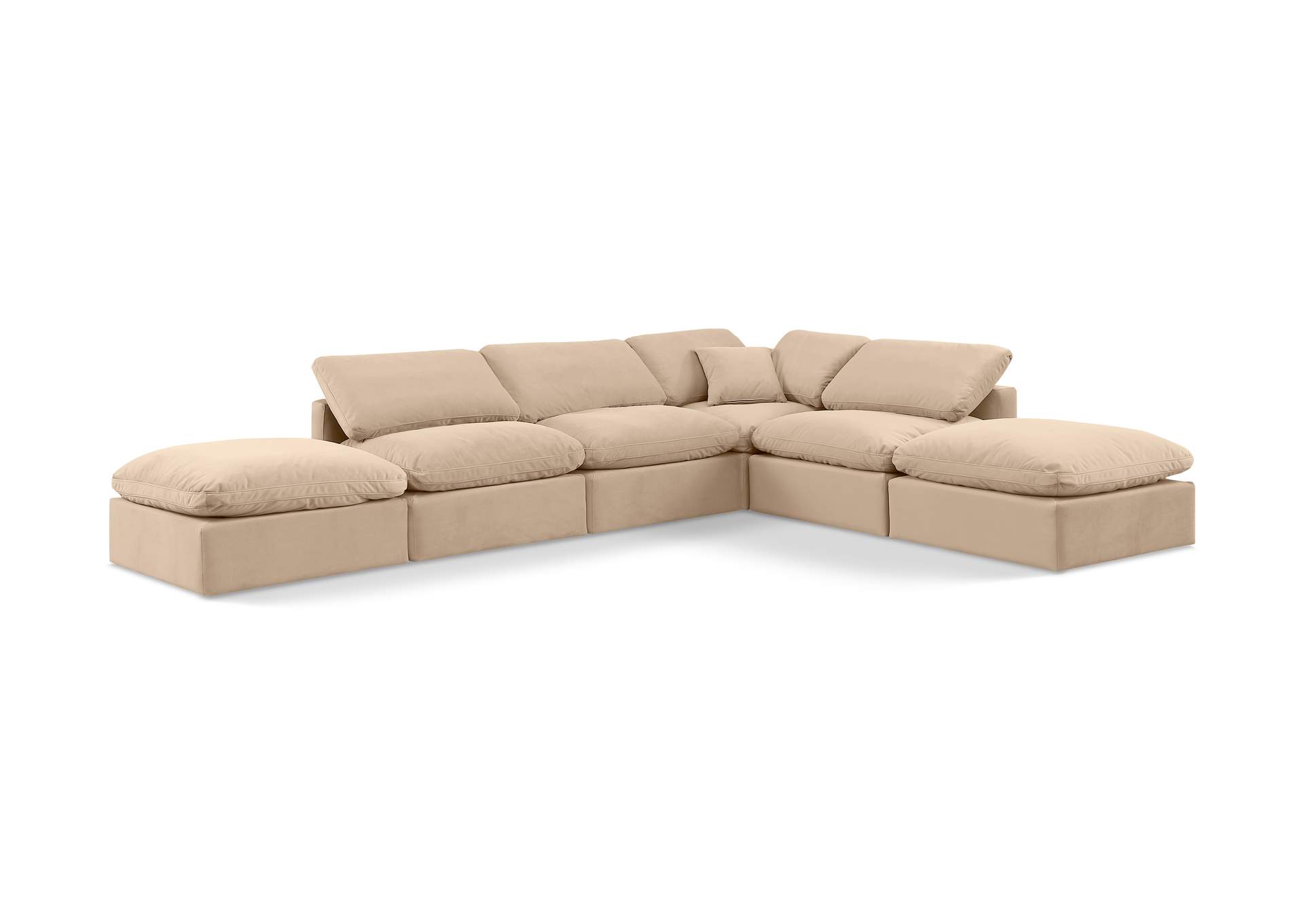 Indulge Beige Velvet Modular Sectional