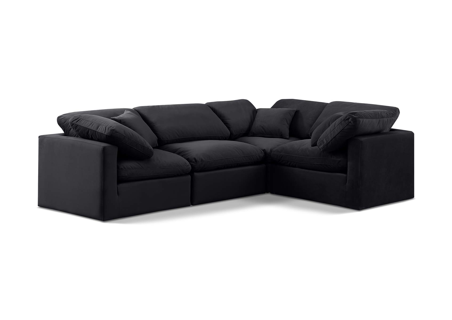 Indulge Black Velvet Modular Sectional image 1
