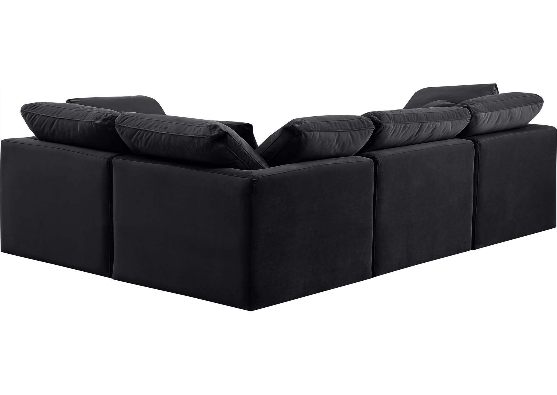 Indulge Black Velvet Modular Sectional image 4