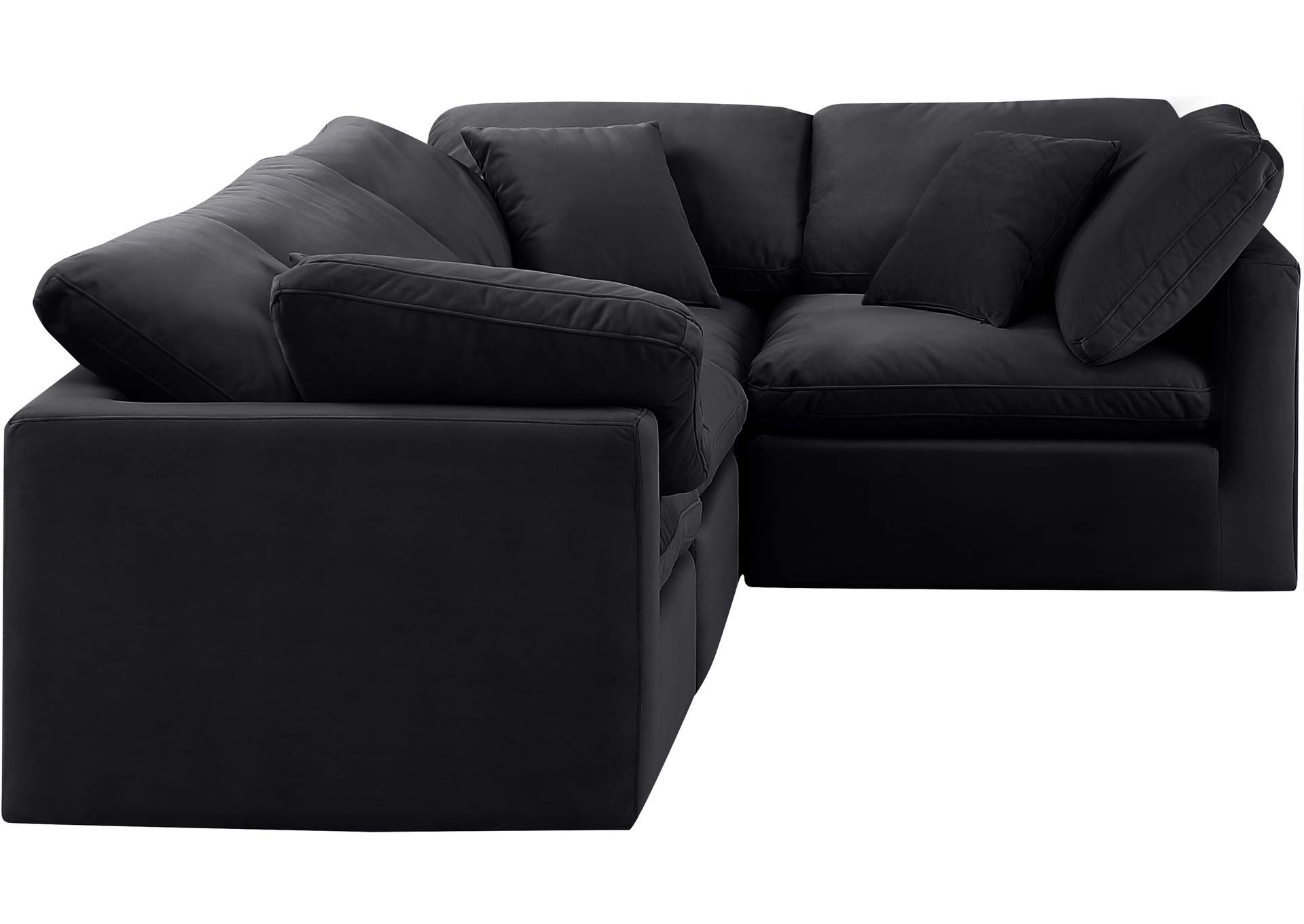 Indulge Black Velvet Modular Sectional image 5