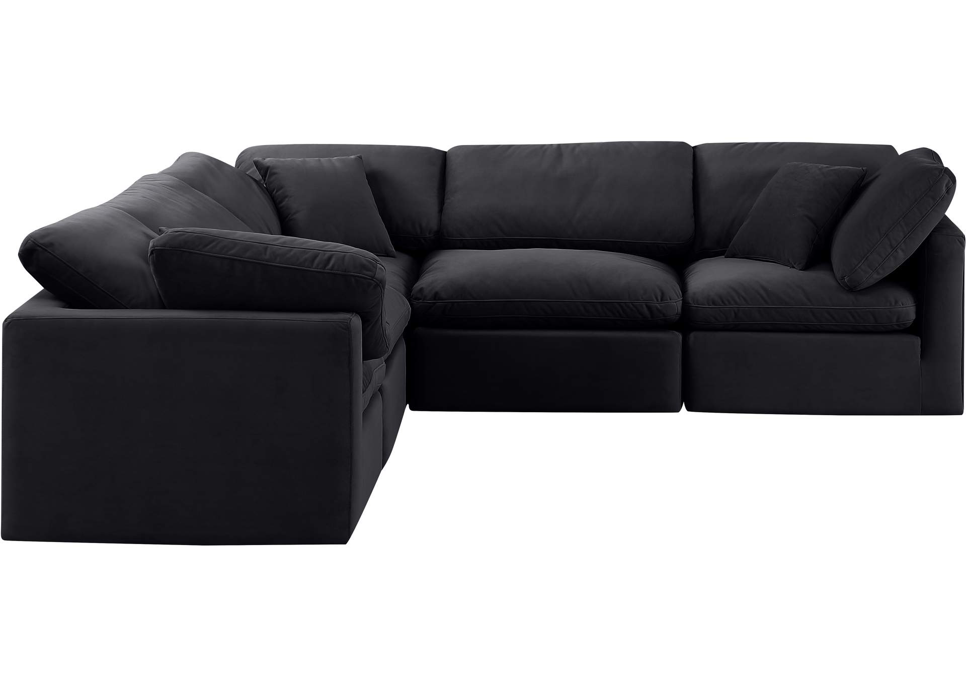Indulge Black Velvet Modular Sectional