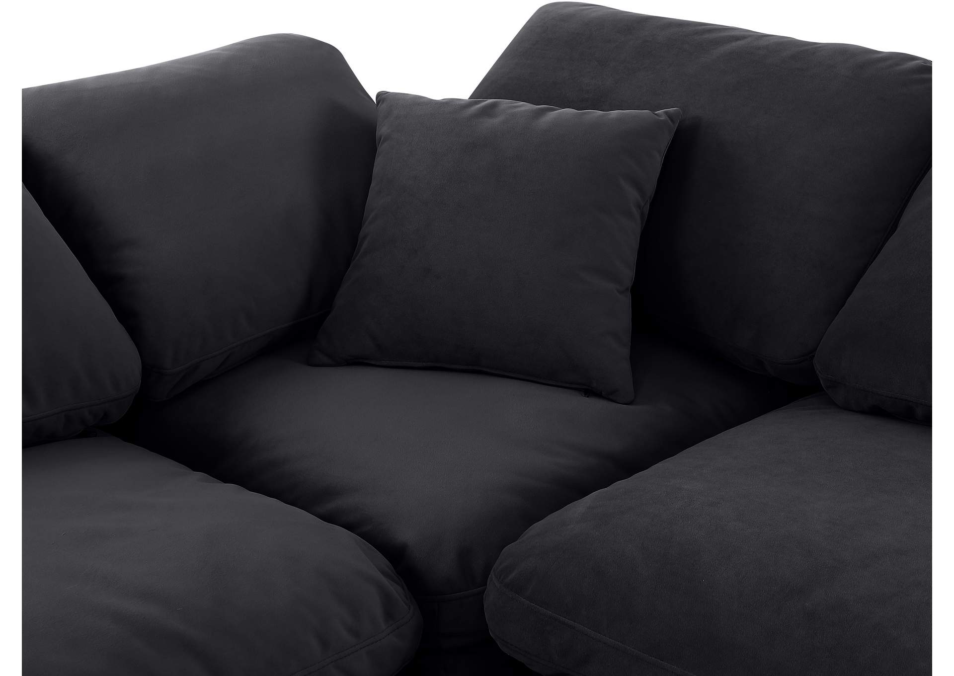 Indulge Black Velvet Modular Sectional