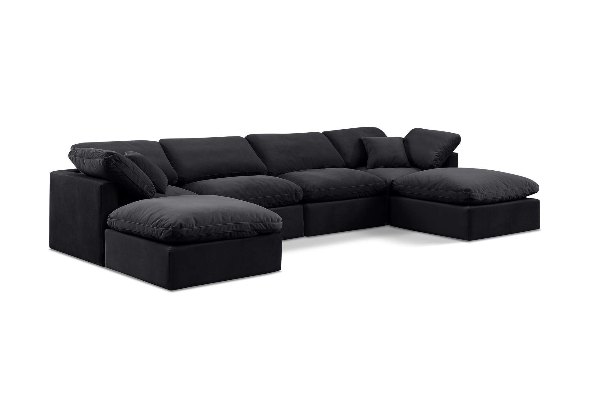 Indulge Black Velvet Modular Sectional