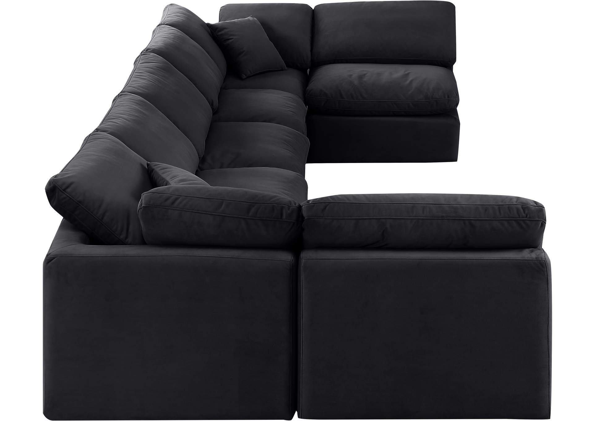 Indulge Black Velvet Modular Sectional
