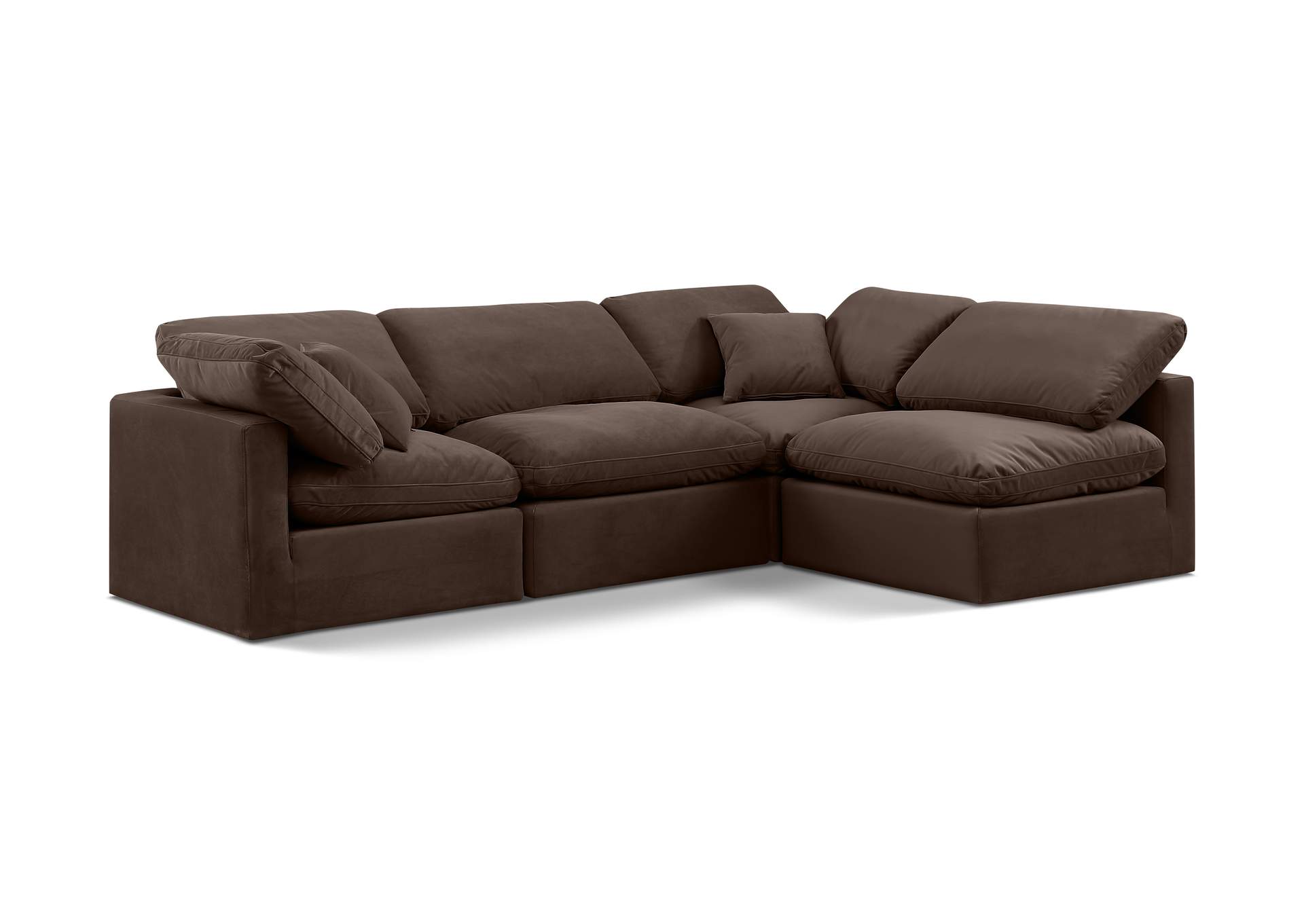 Indulge Brown Velvet Modular Sectional