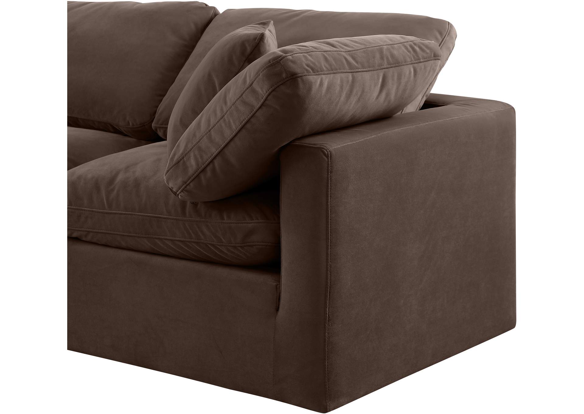 Indulge Brown Velvet Modular Sectional