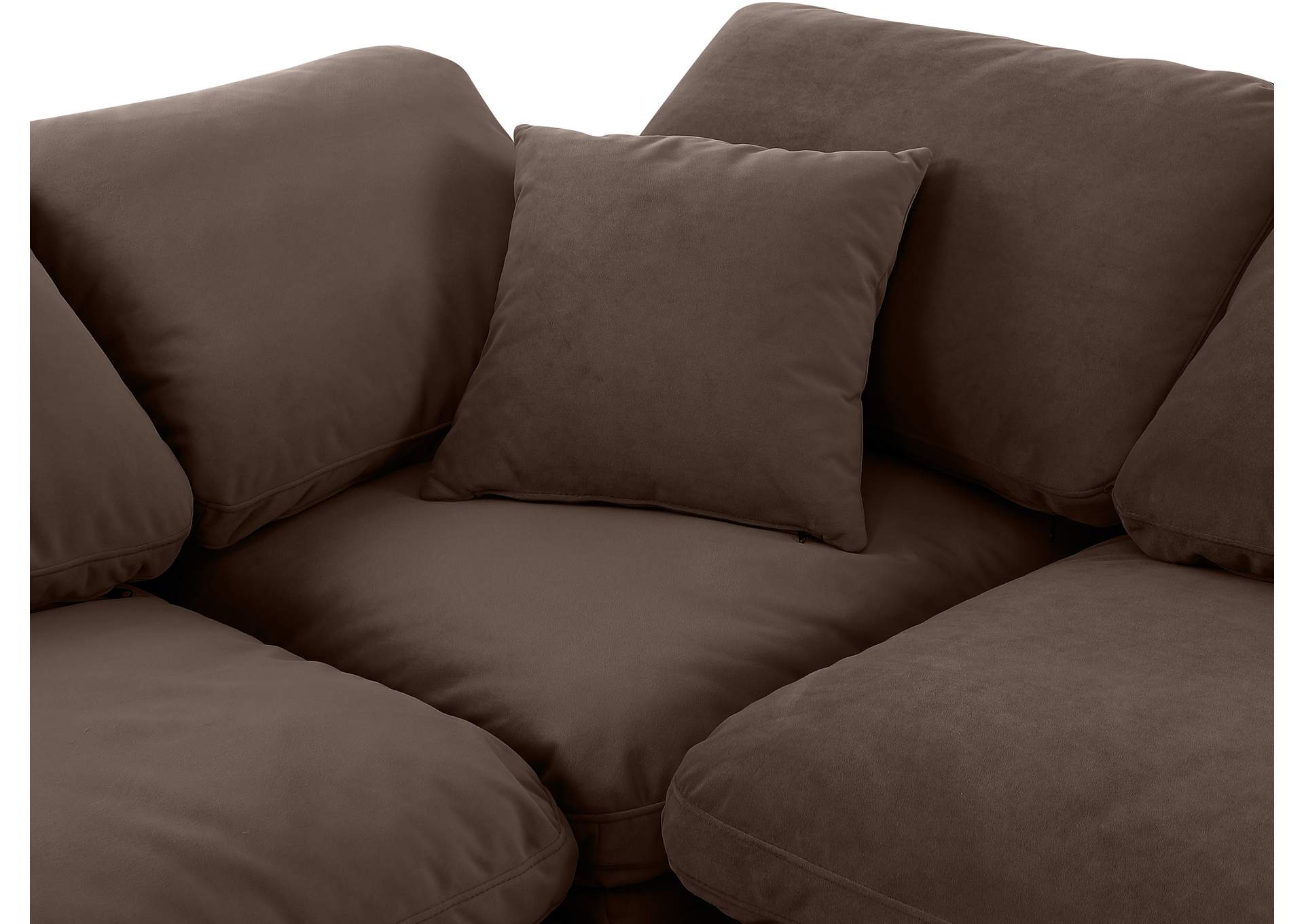 Indulge Brown Velvet Modular Sectional