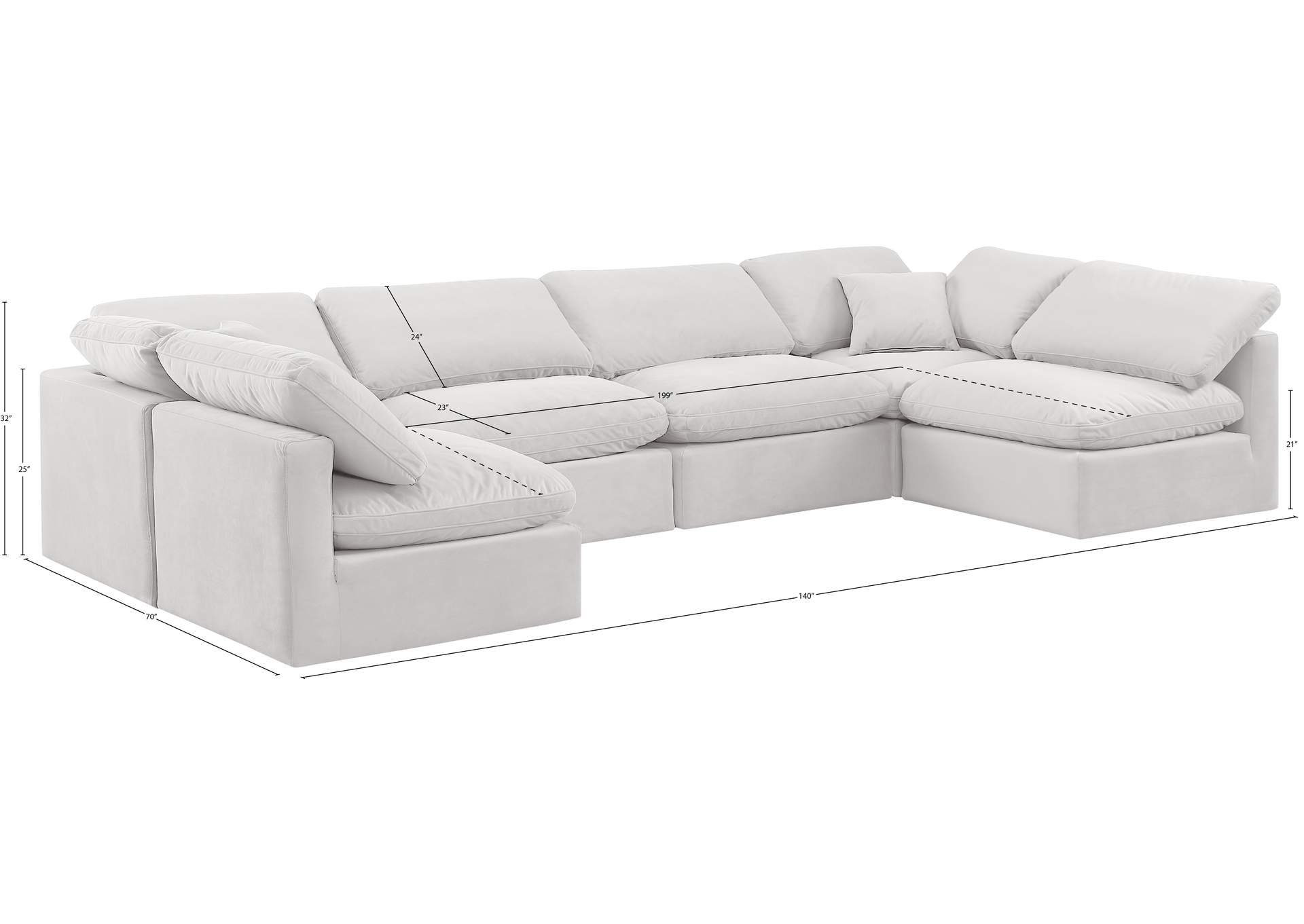 Indulge Cream Velvet Modular Sectional