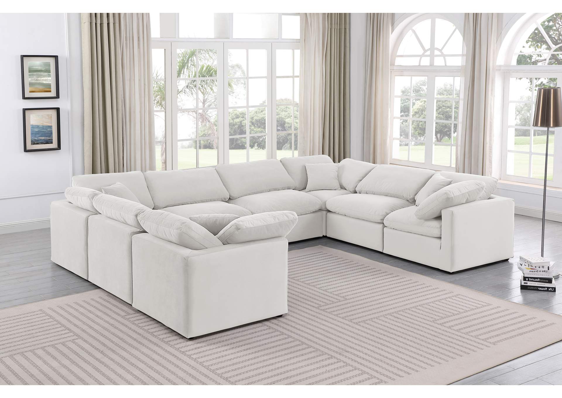 Indulge Cream Velvet Modular Sectional