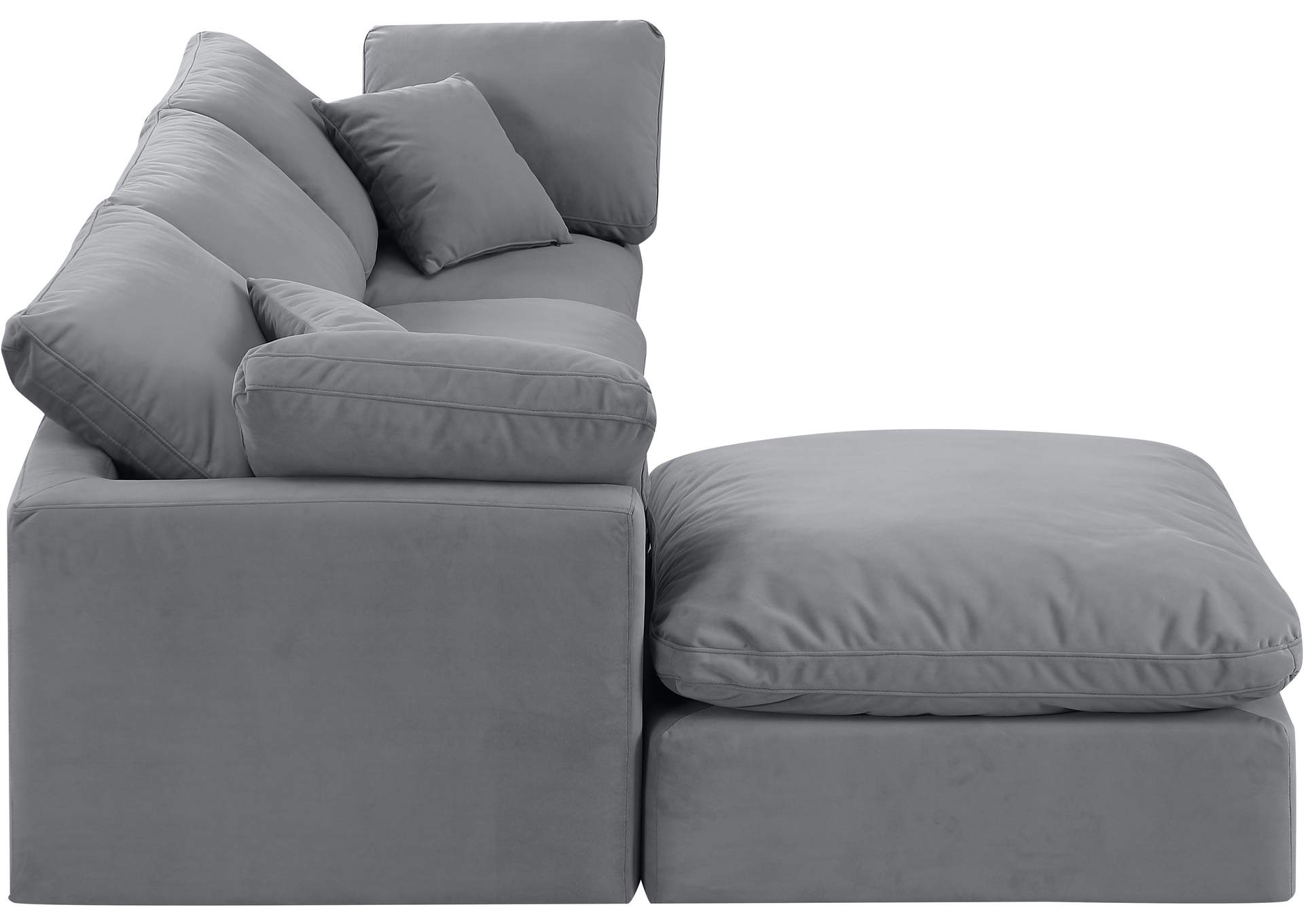 Indulge Grey Velvet Modular Sectional