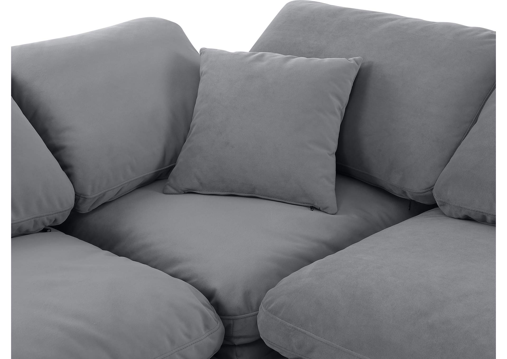Indulge Grey Velvet Modular Sectional