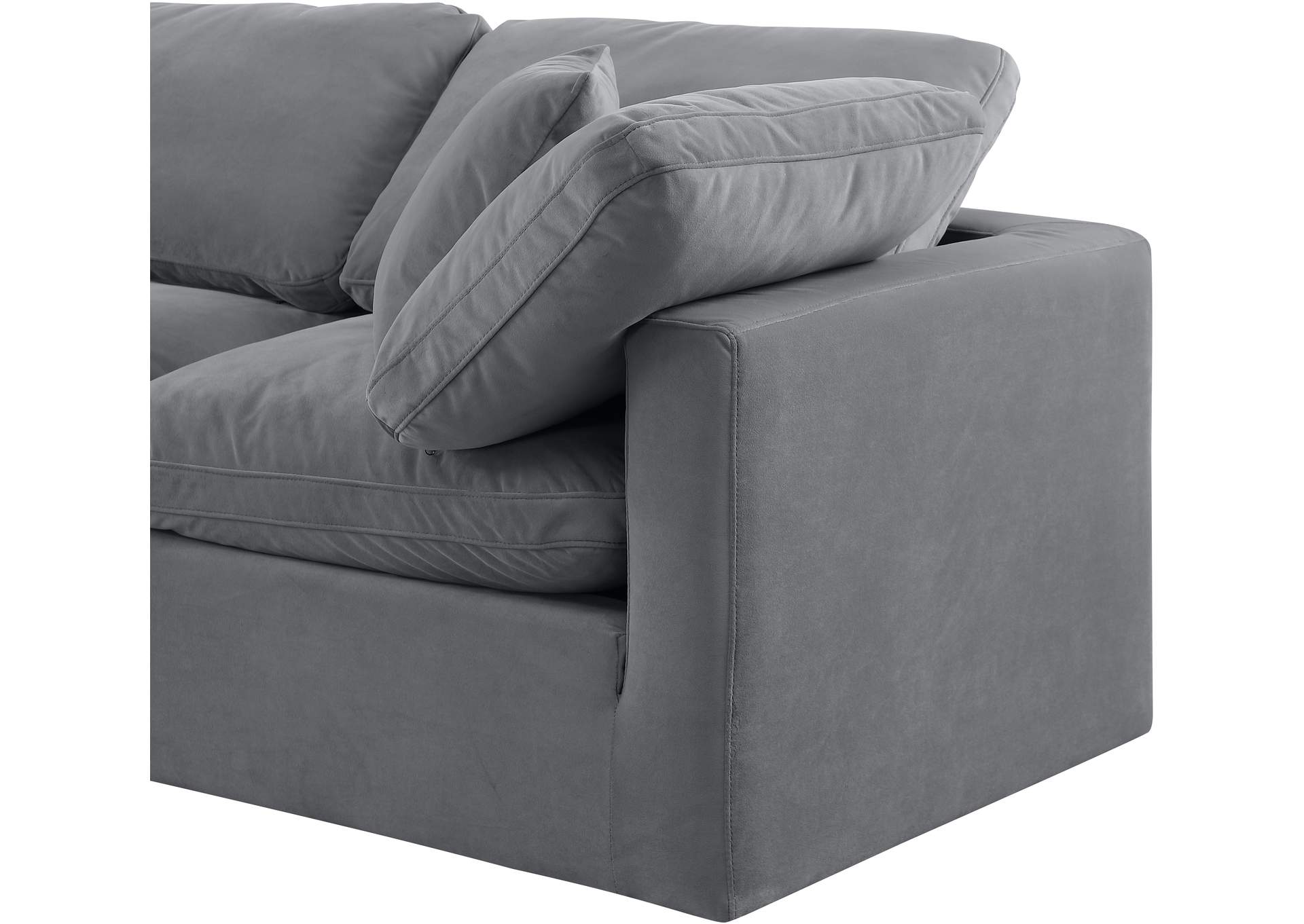 Indulge Grey Velvet Modular Sectional