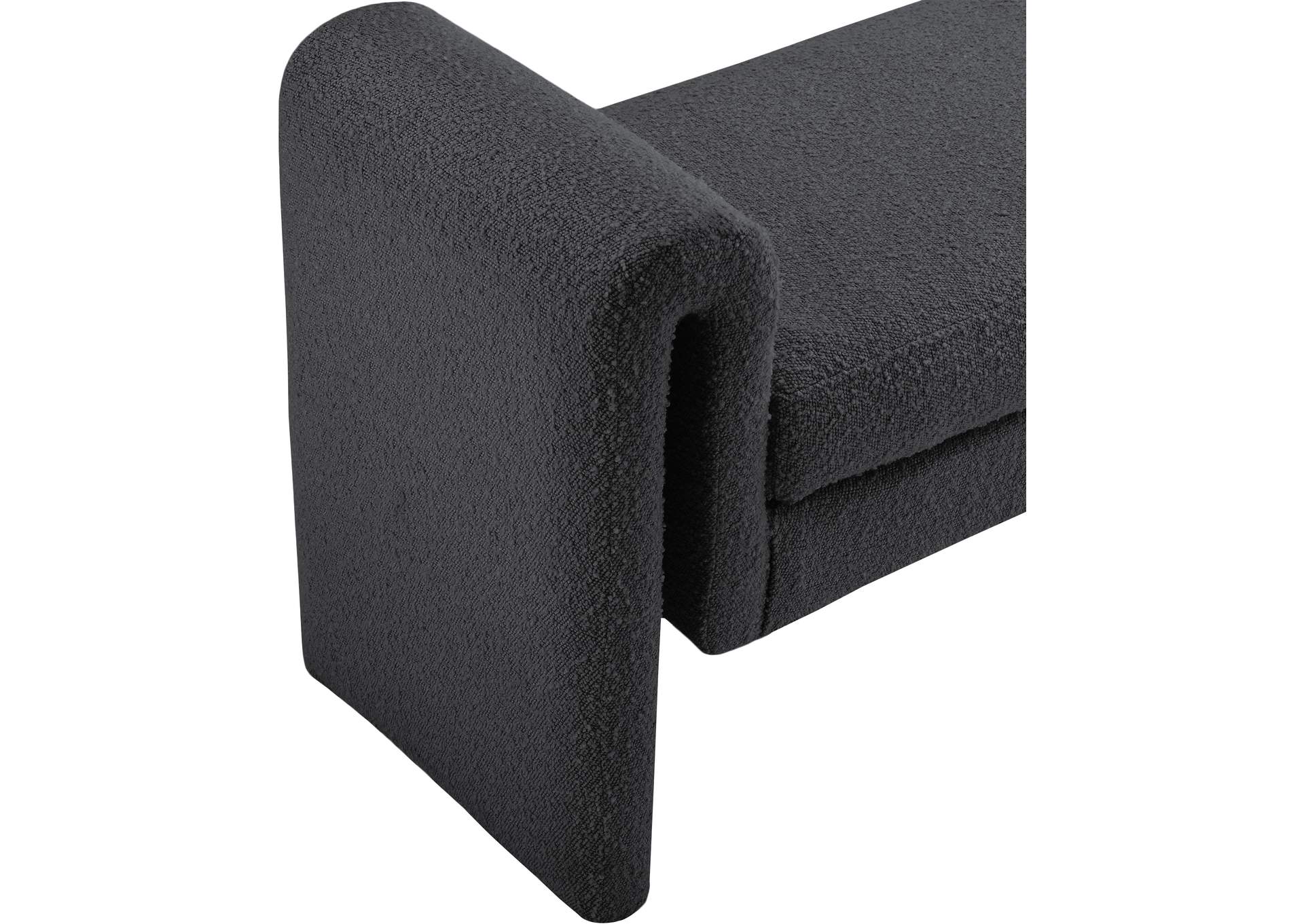 Stylus Black Boucle Fabric Bench