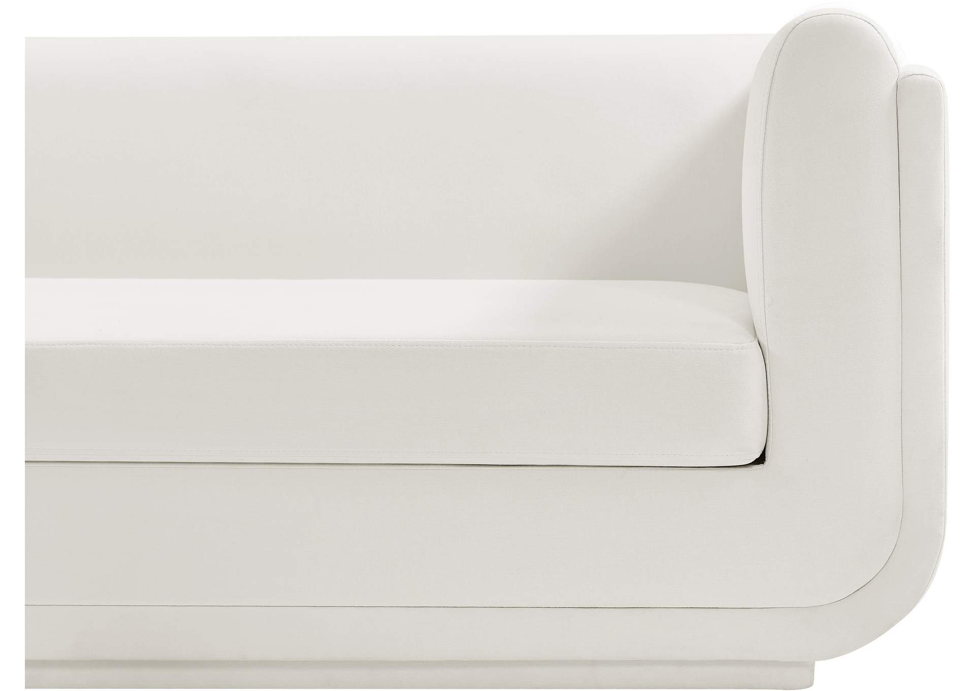 Kimora Cream Linen Textured Fabric Loveseat