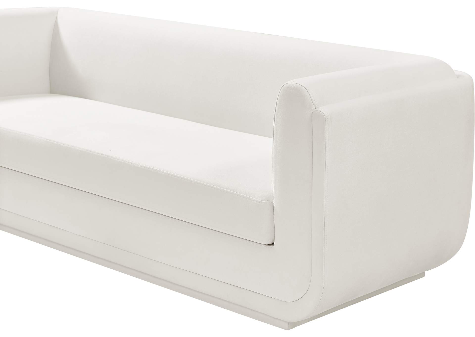 Kimora Cream Linen Textured Fabric Sofa
