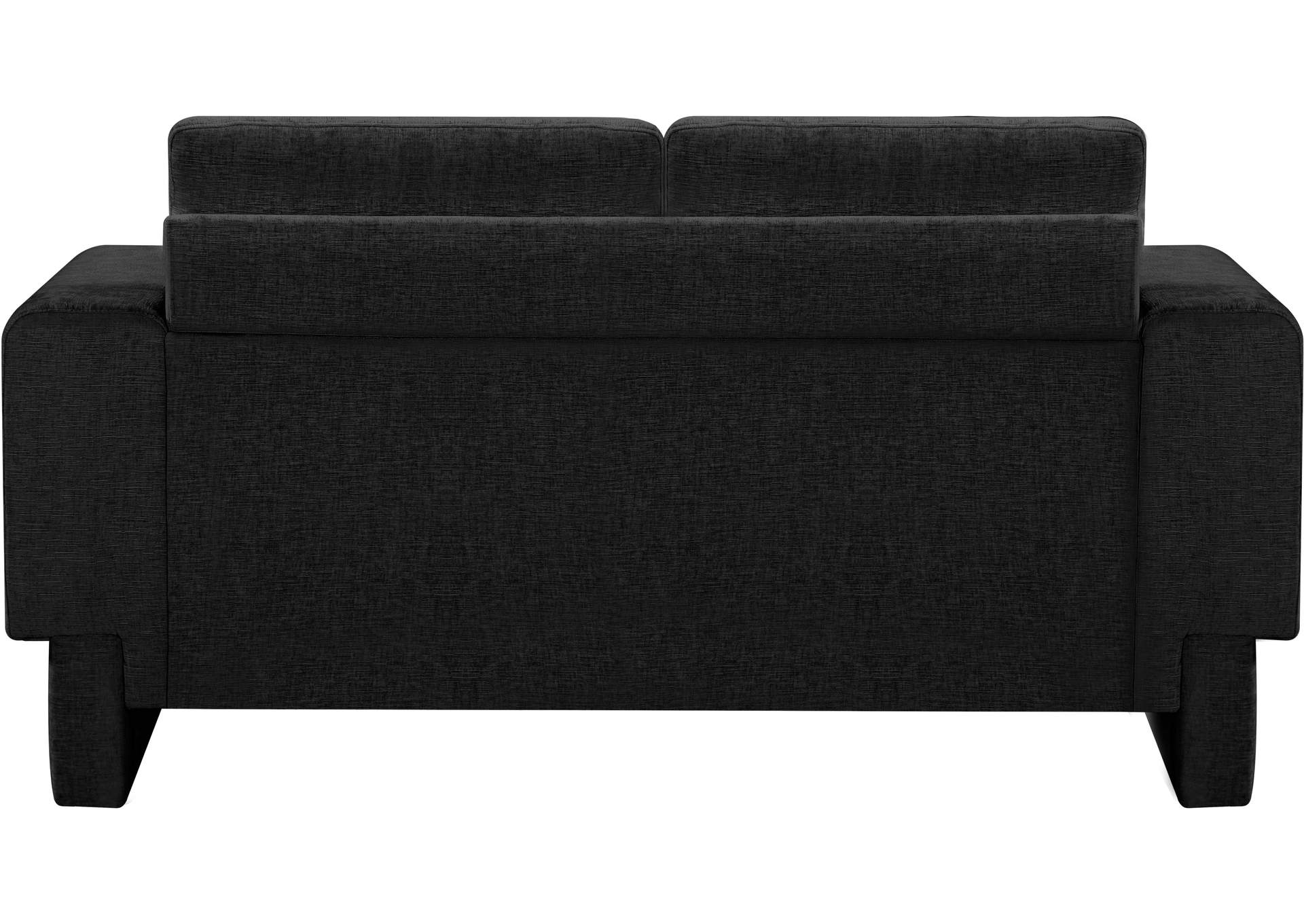 Madeline Black Chenille Fabric Loveseat