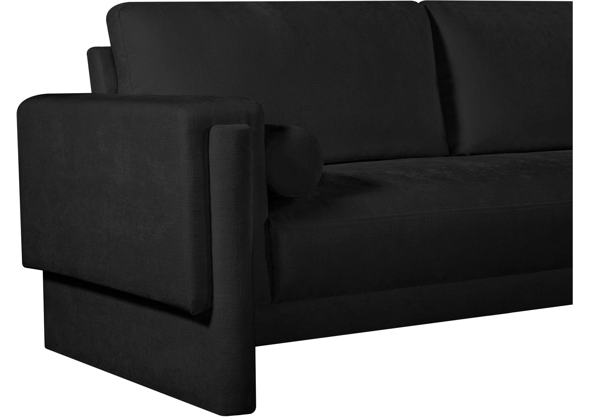 Madeline Black Chenille Fabric Sofa