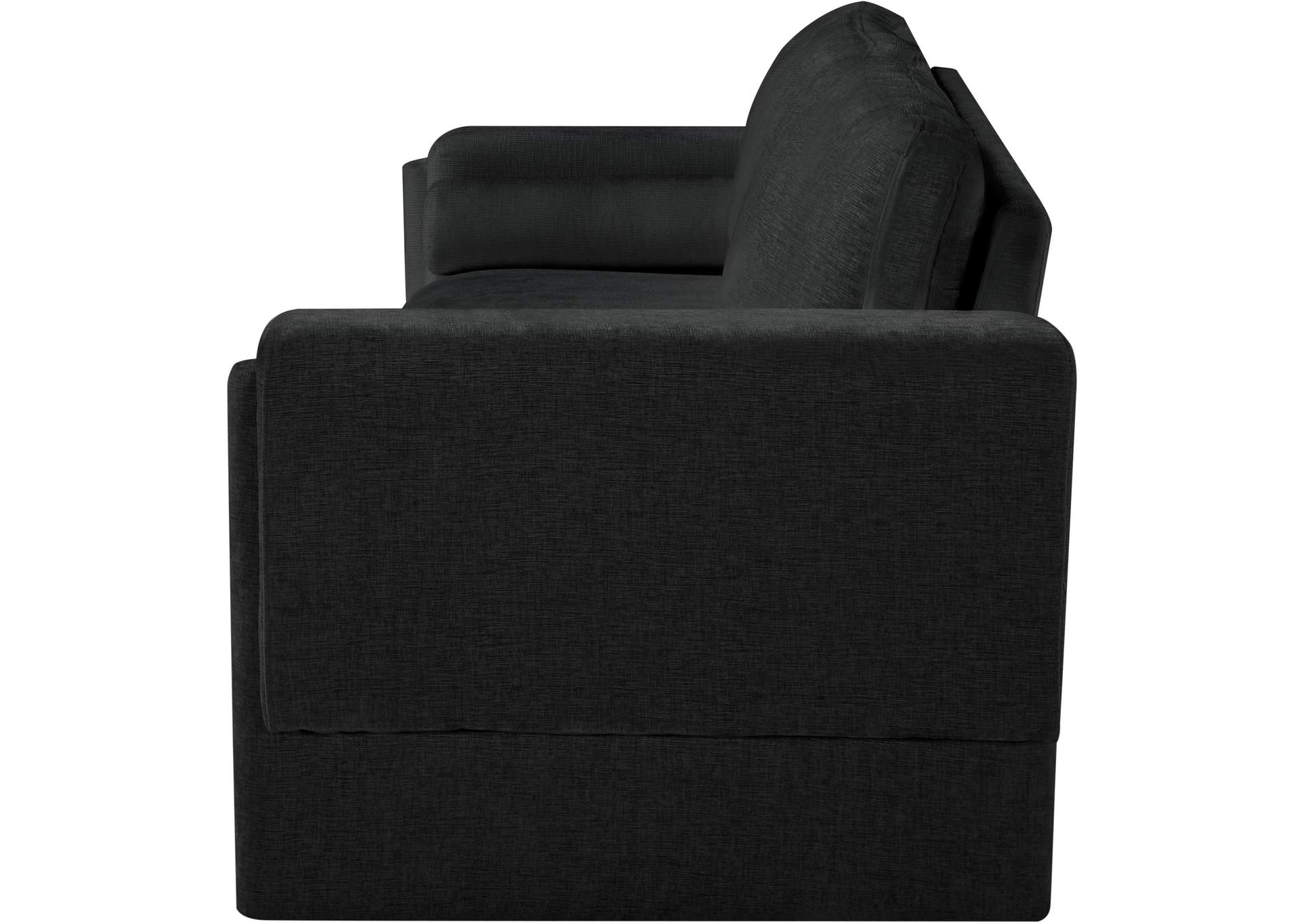 Madeline Black Chenille Fabric Sofa