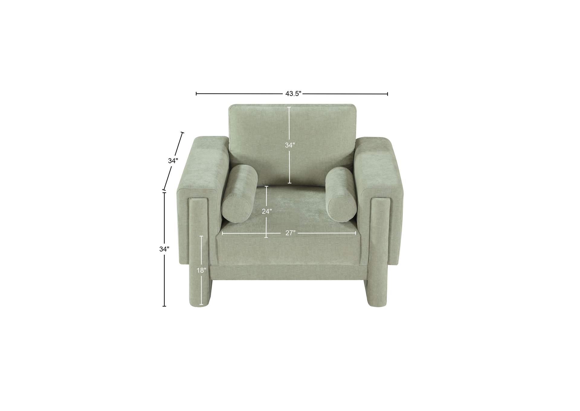 Madeline Mint Chenille Fabric Chair
