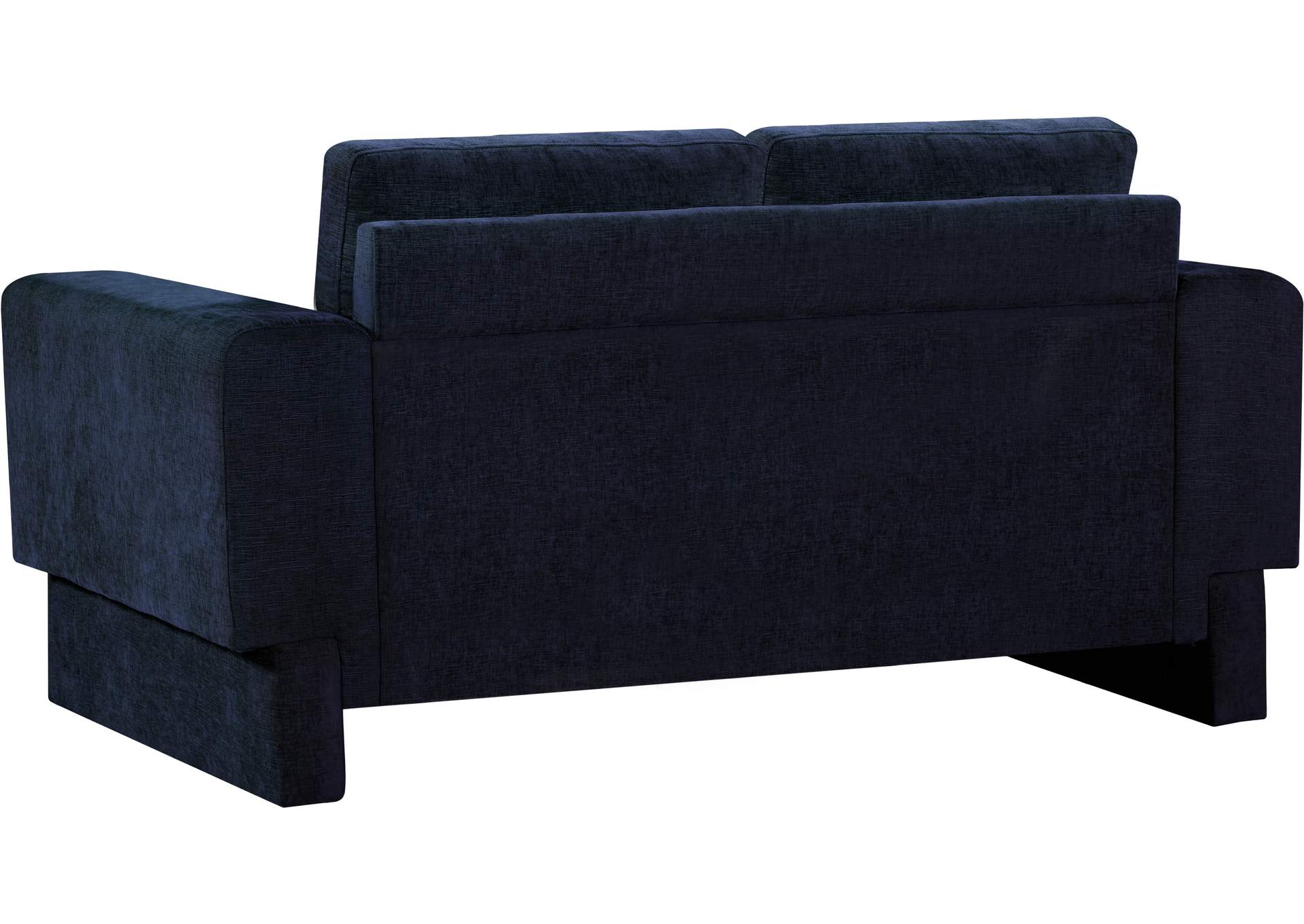Madeline Navy Chenille Fabric Loveseat