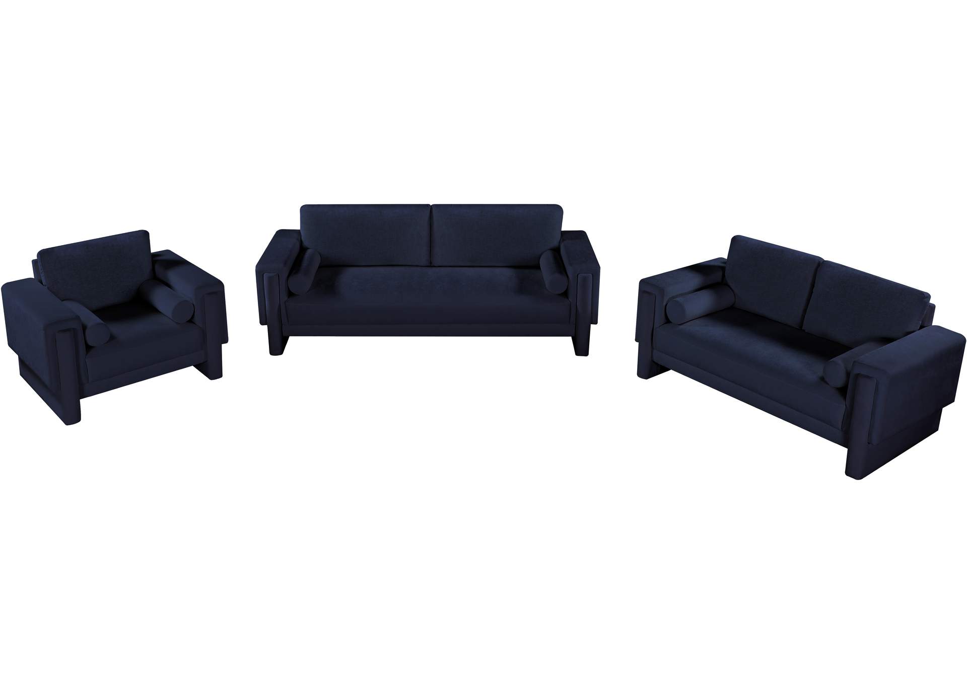 Madeline Navy Chenille Fabric Sofa